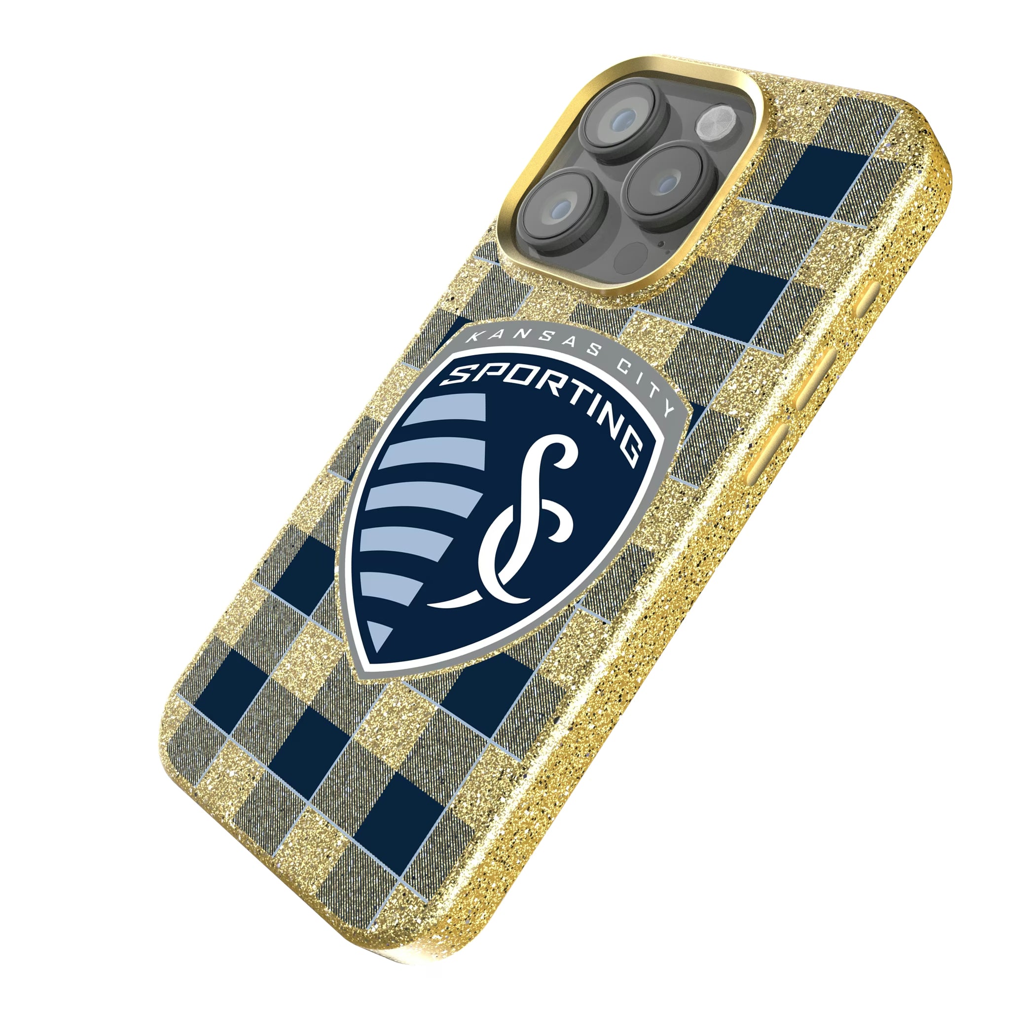 Sporting Kansas City Plaid iPhone Bling Phone Case for Apple iPhone - Isometric View