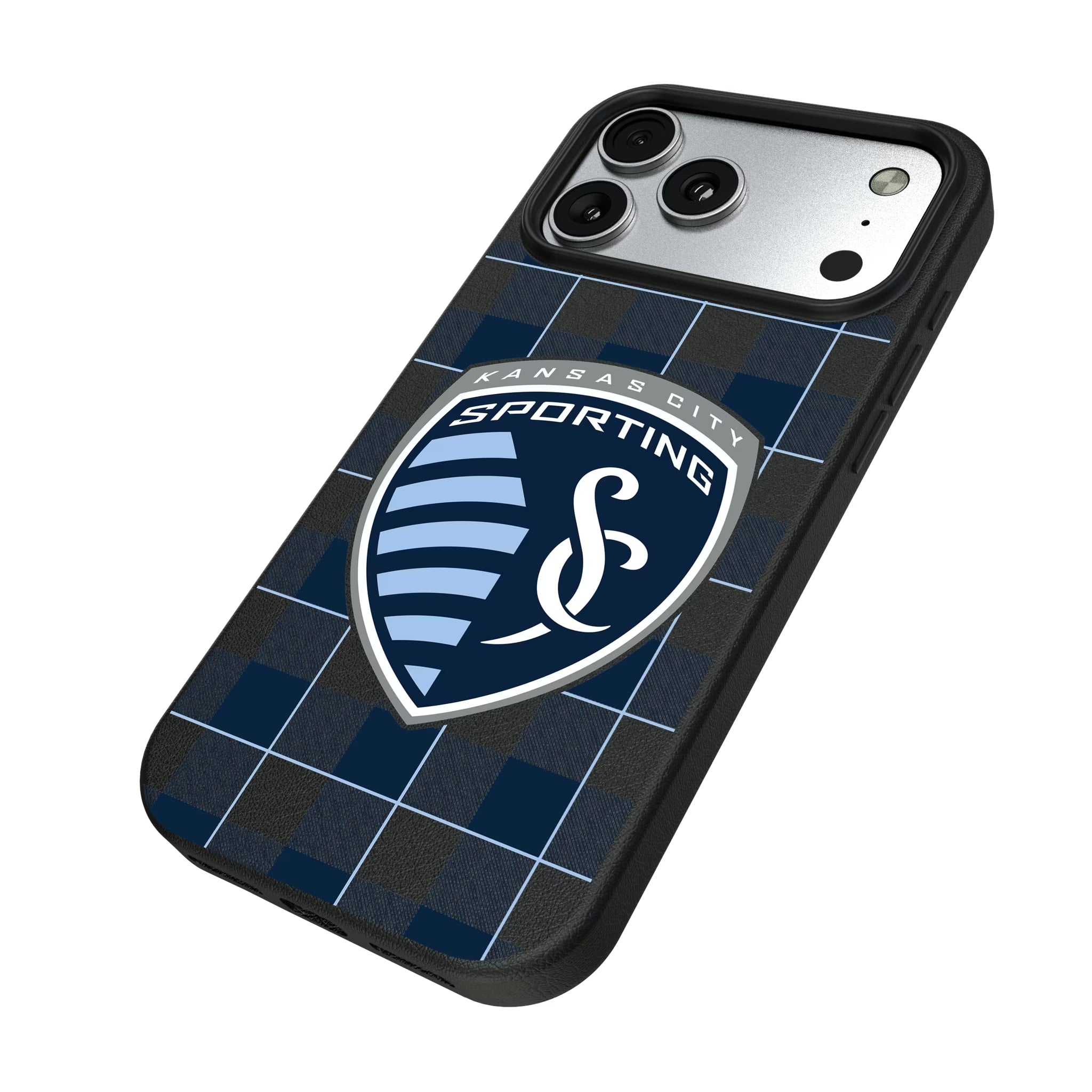 Sporting Kansas City Plaid iPhone MagSafe Compatible Phone Case for Apple iPhone - Isometric View#Device_iPhone 17 Pro Max