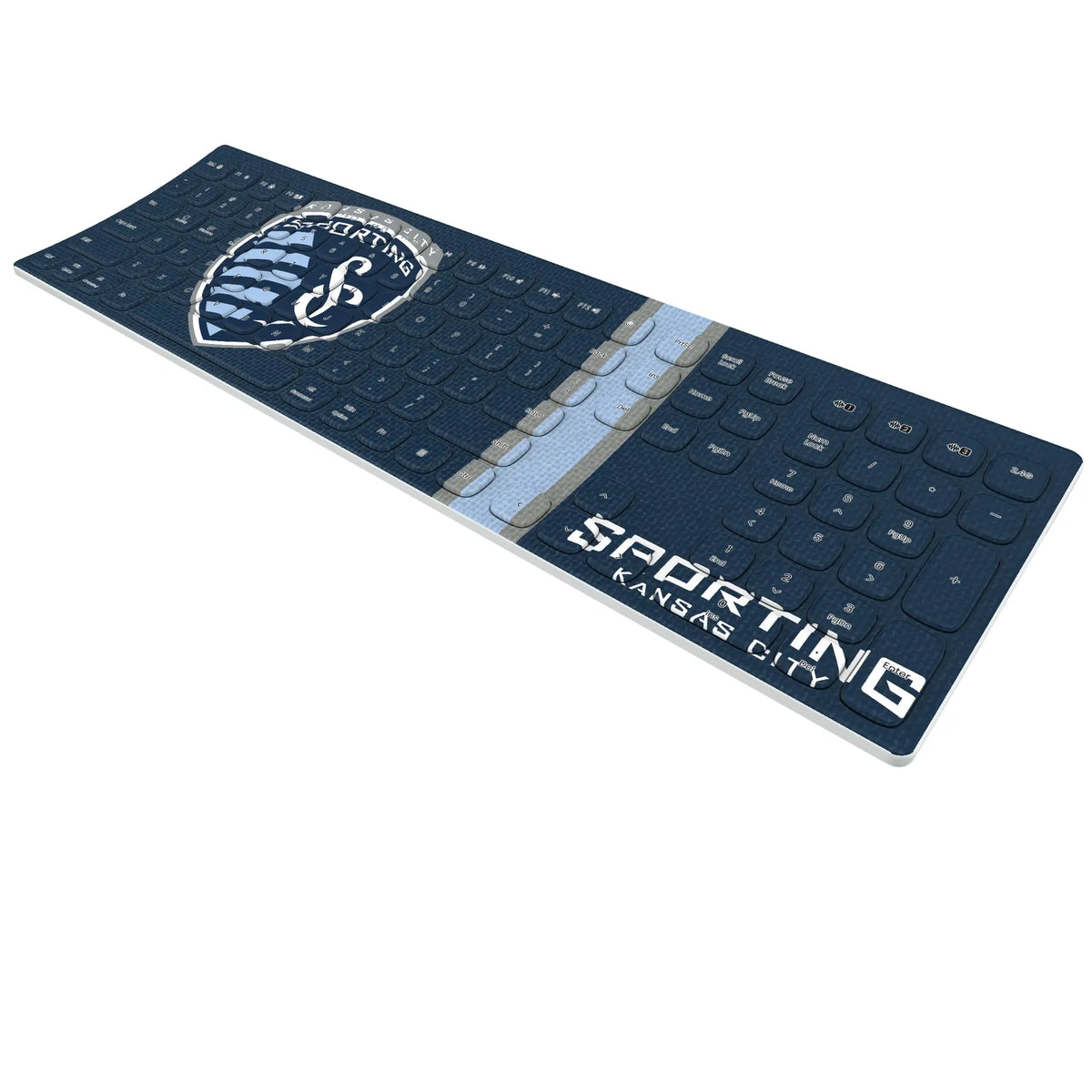 Sporting Kansas City Stripe KKB605 Curved Wireless Keyboard - Isometric View