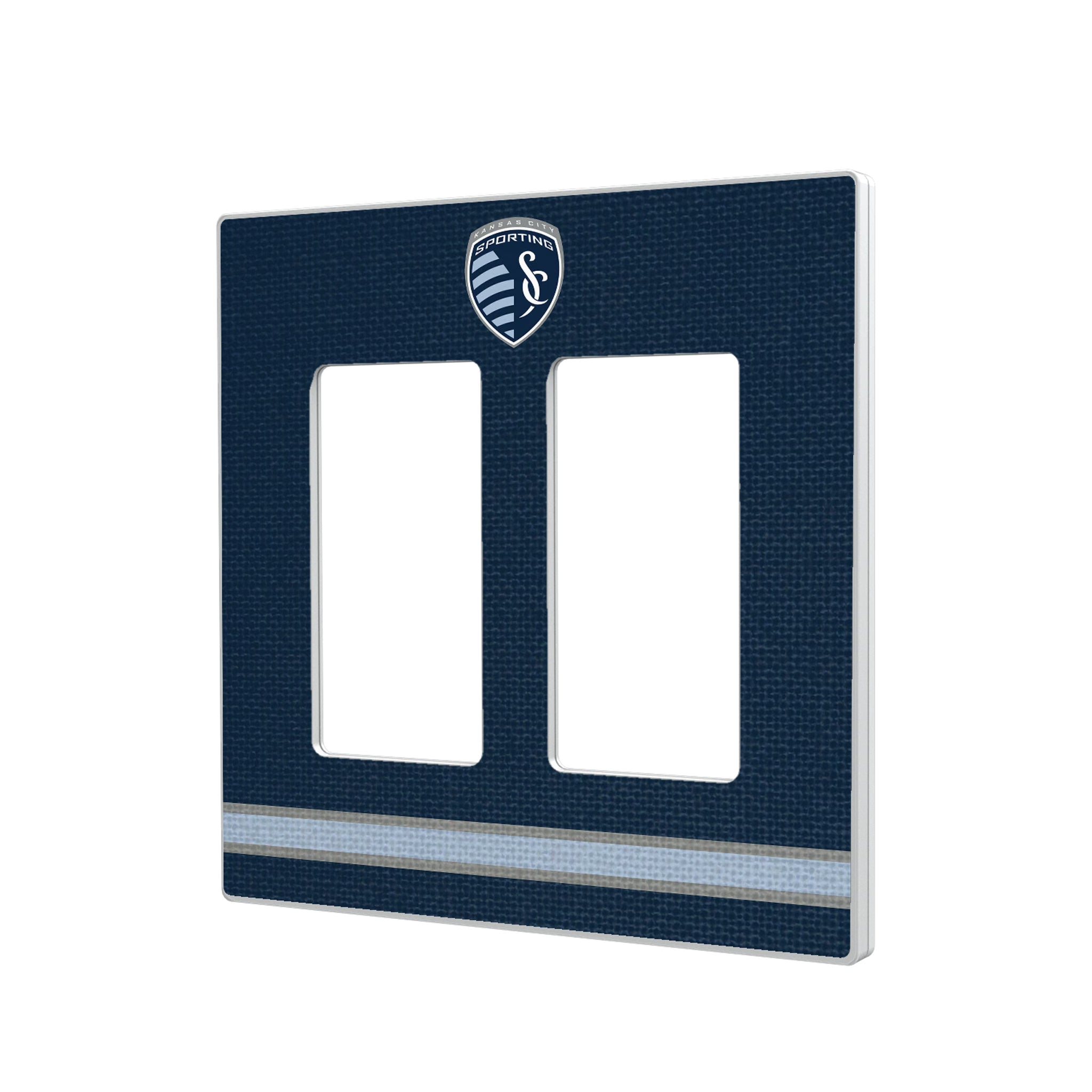 Sporting Kansas City Stripe Hidden-Screw Light Switch Plate#Style_Double Rocker