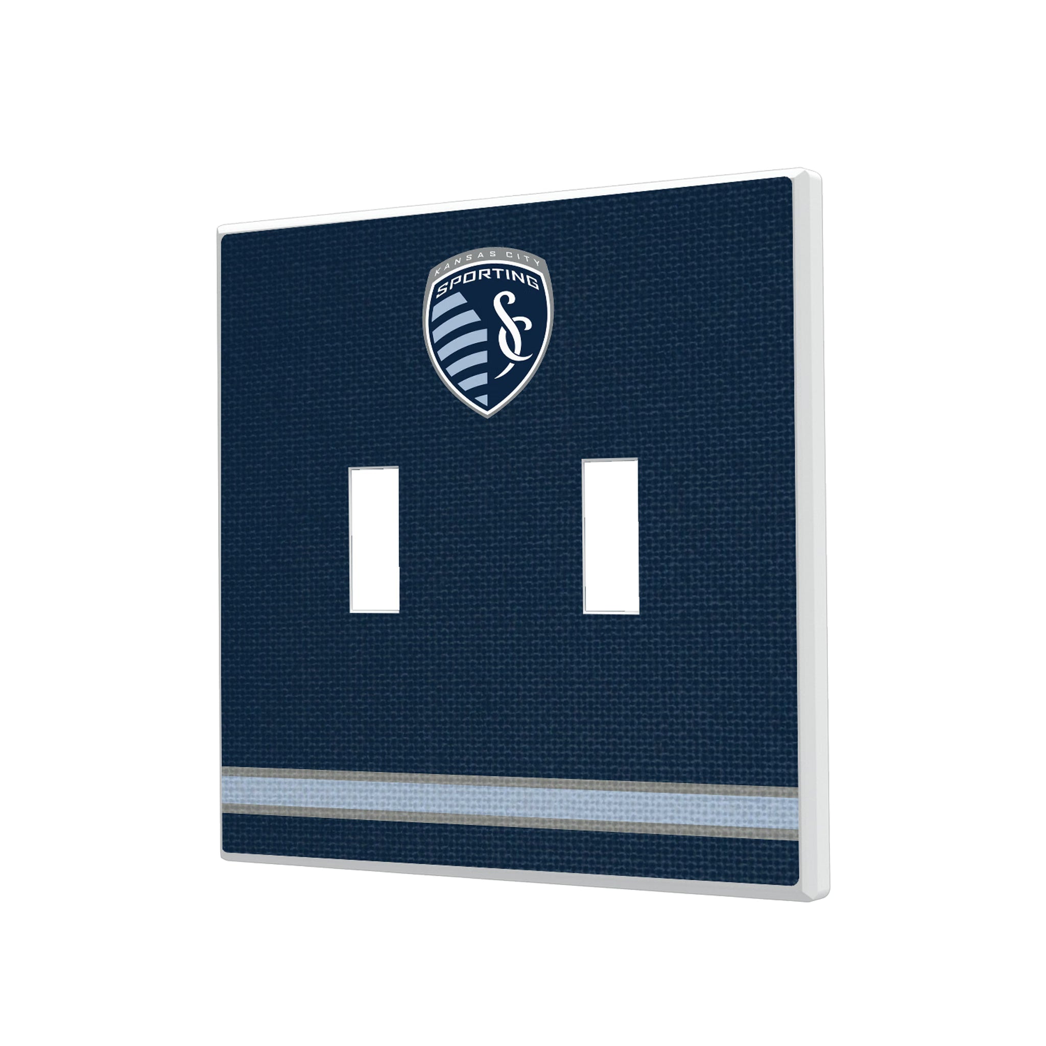 Sporting Kansas City Stripe Hidden-Screw Light Switch Plate#Style_Double Toggle