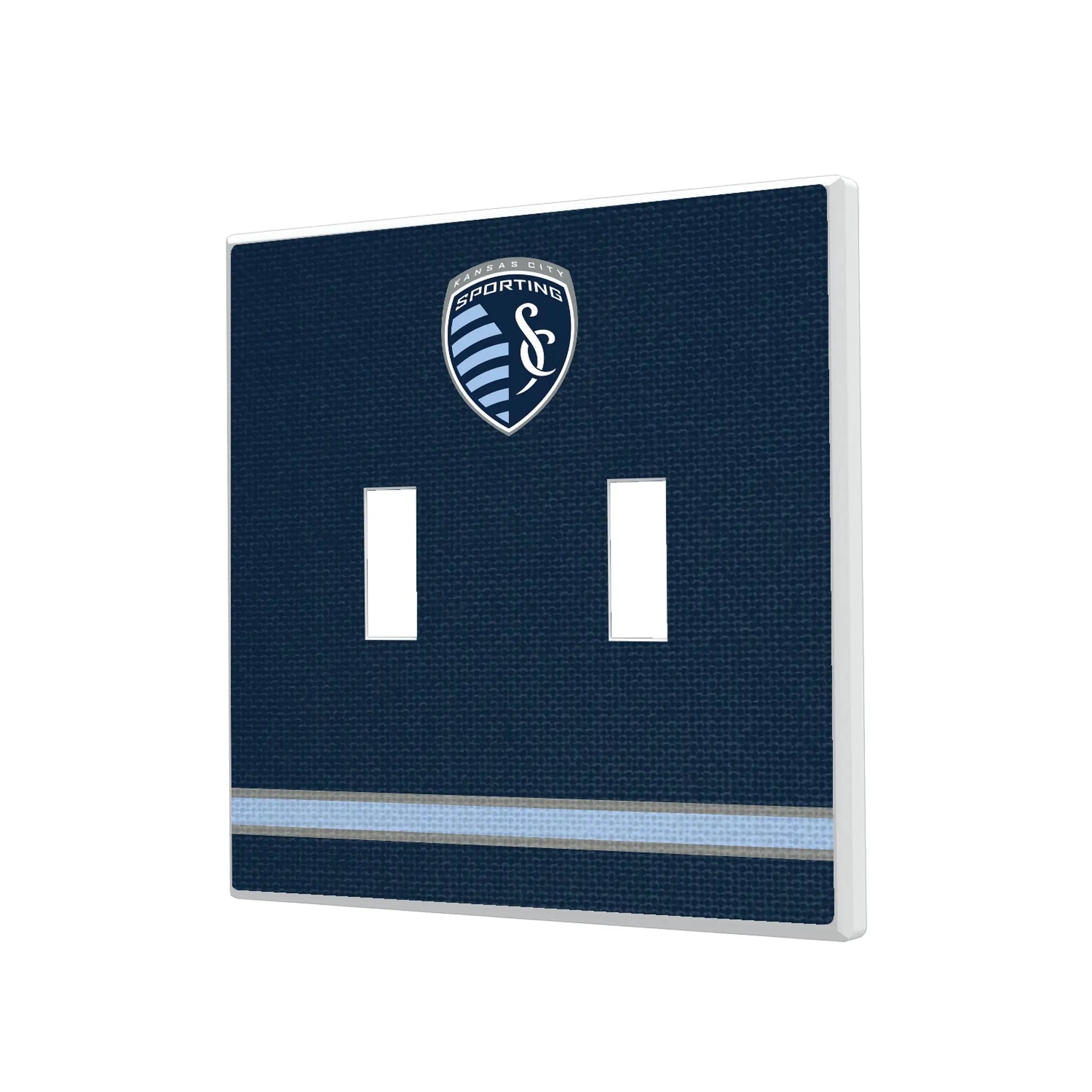 Sporting Kansas City Stripe Hidden-Screw Light Switch Plate#Style_Double Toggle