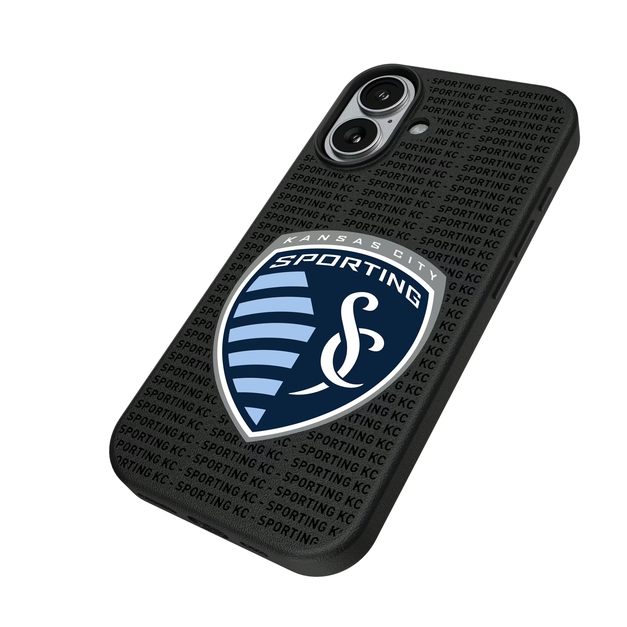 Sporting Kansas City Text Backdrop iPhone MagSafe Compatible Phone Case for Apple iPhone - Isometric View#Device_iPhone 17