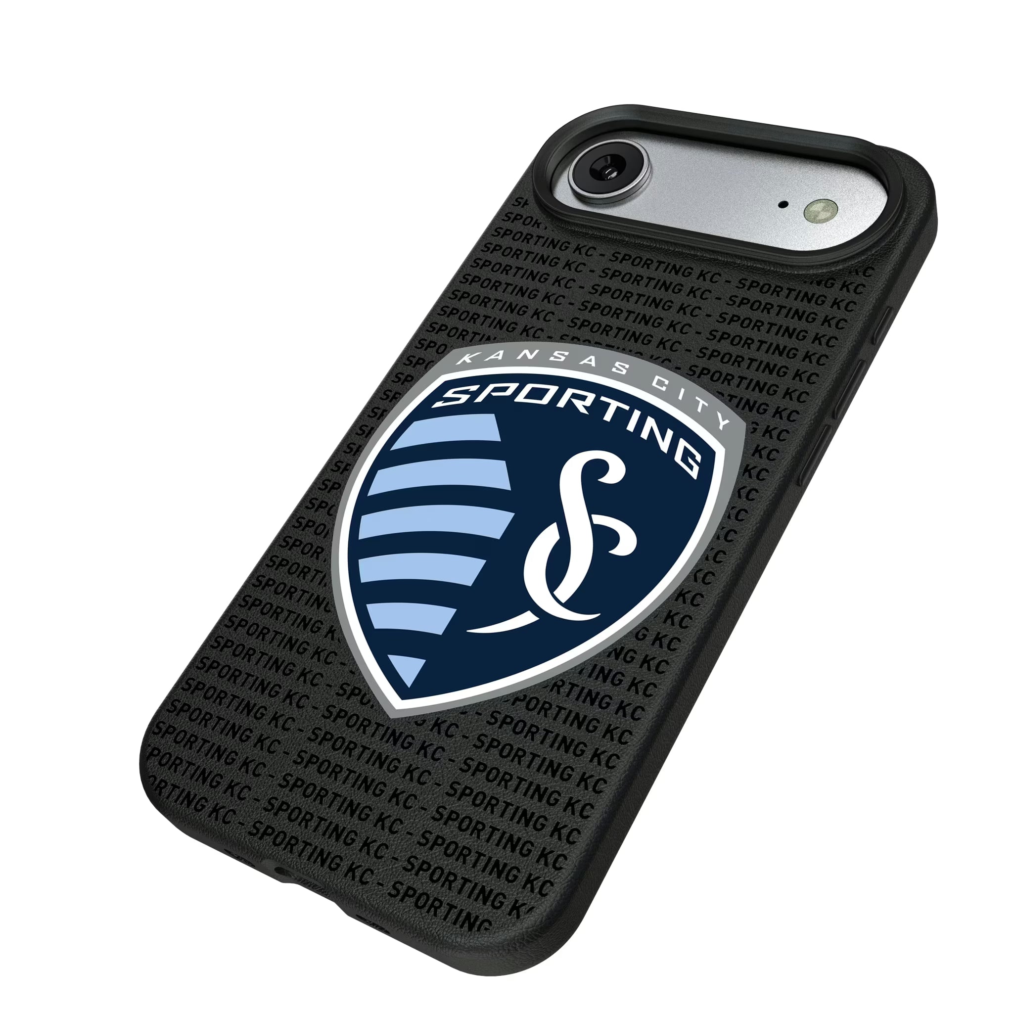 Sporting Kansas City Text Backdrop iPhone MagSafe Compatible Phone Case for Apple iPhone - Isometric View#Device_iPhone Air