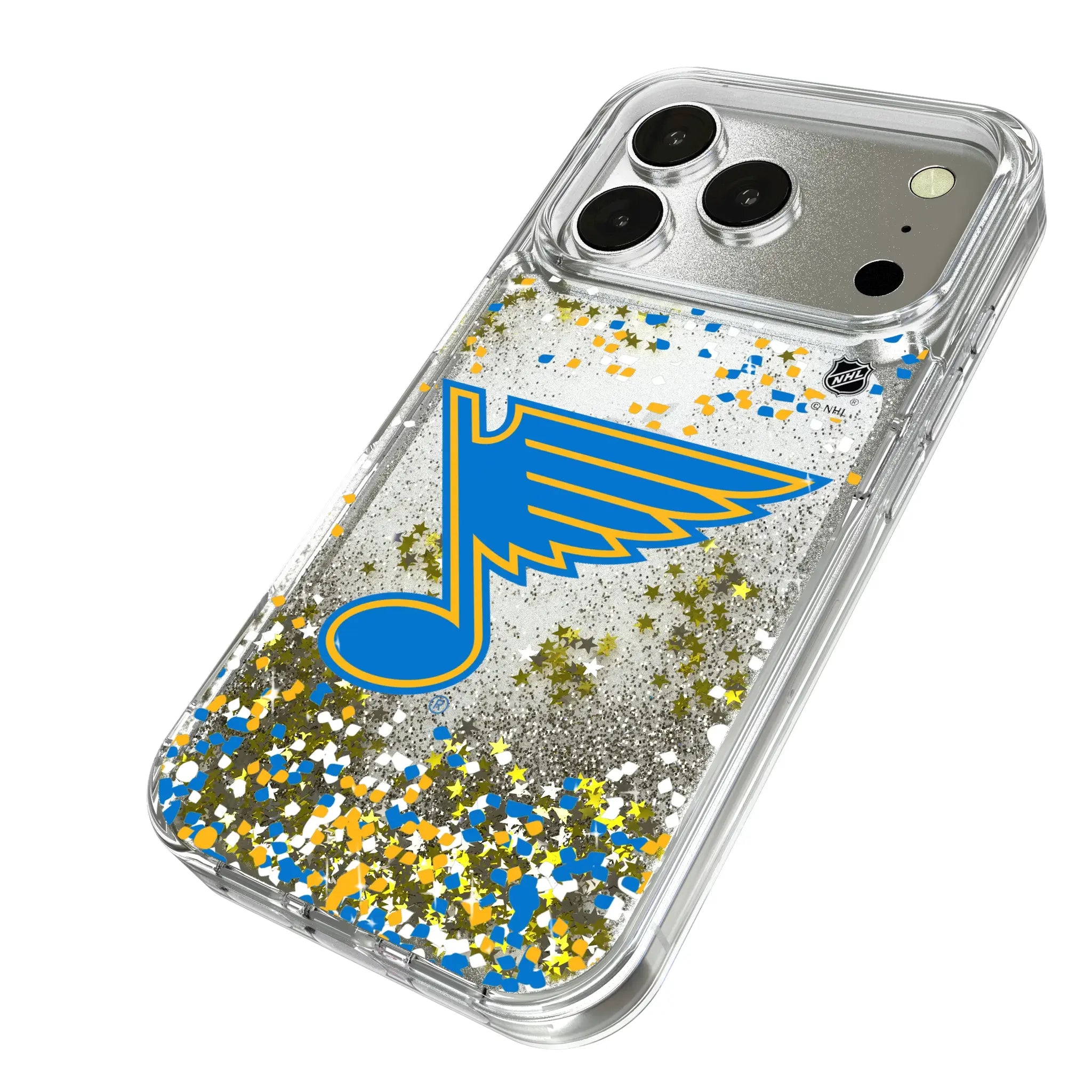 St. Louis Blues Confetti iPhone Glitter Phone Case for Apple iPhone - Isometric View