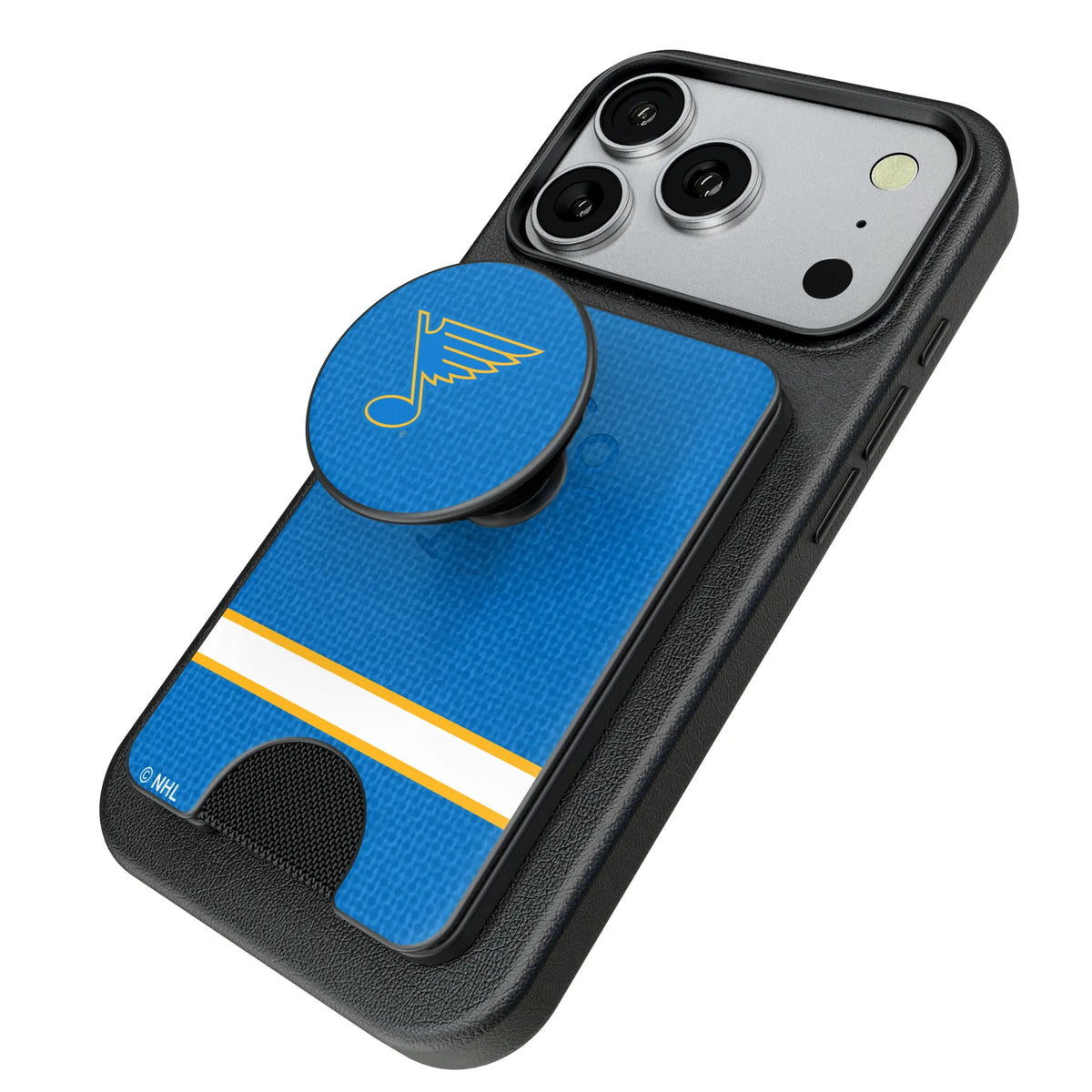 St. Louis Blues Endzone Solid Popsockets Wallet Magnetic - Isometric View