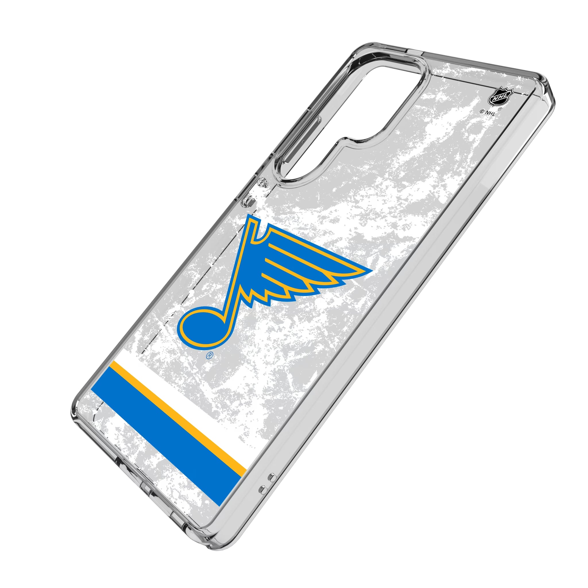 St. Louis Blues Ice Stripe Galaxy Clear Phone Case for Samsung Galaxy - Isometric View