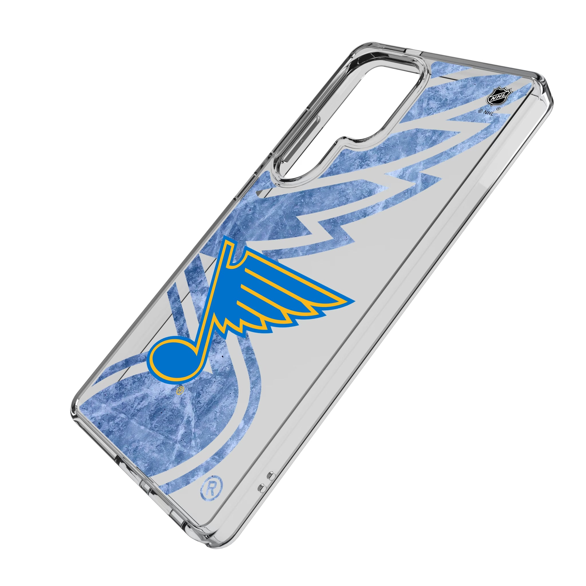 St. Louis Blues Ice Tilt Galaxy Clear Phone Case for Samsung Galaxy - Isometric View