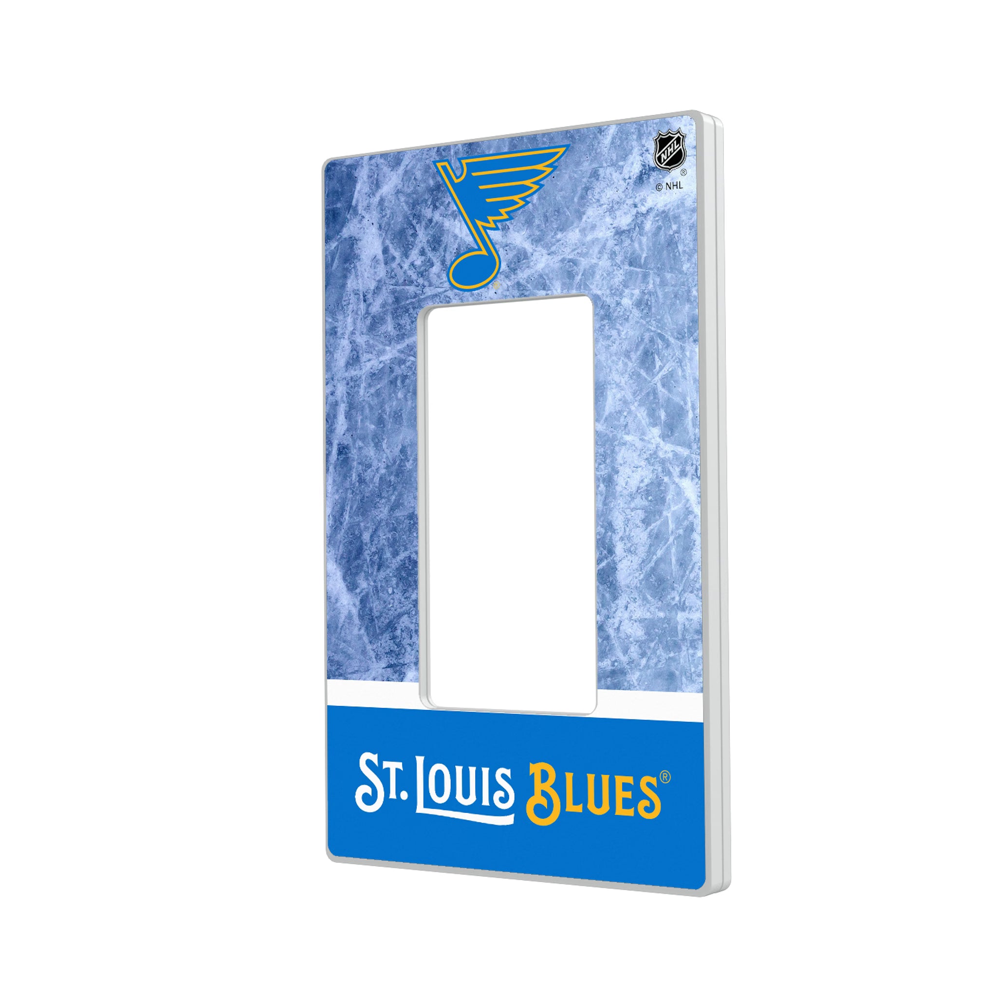 St. Louis Blues Ice Wordmark Hidden-Screw Light Switch Plate#Style_Single Rocker