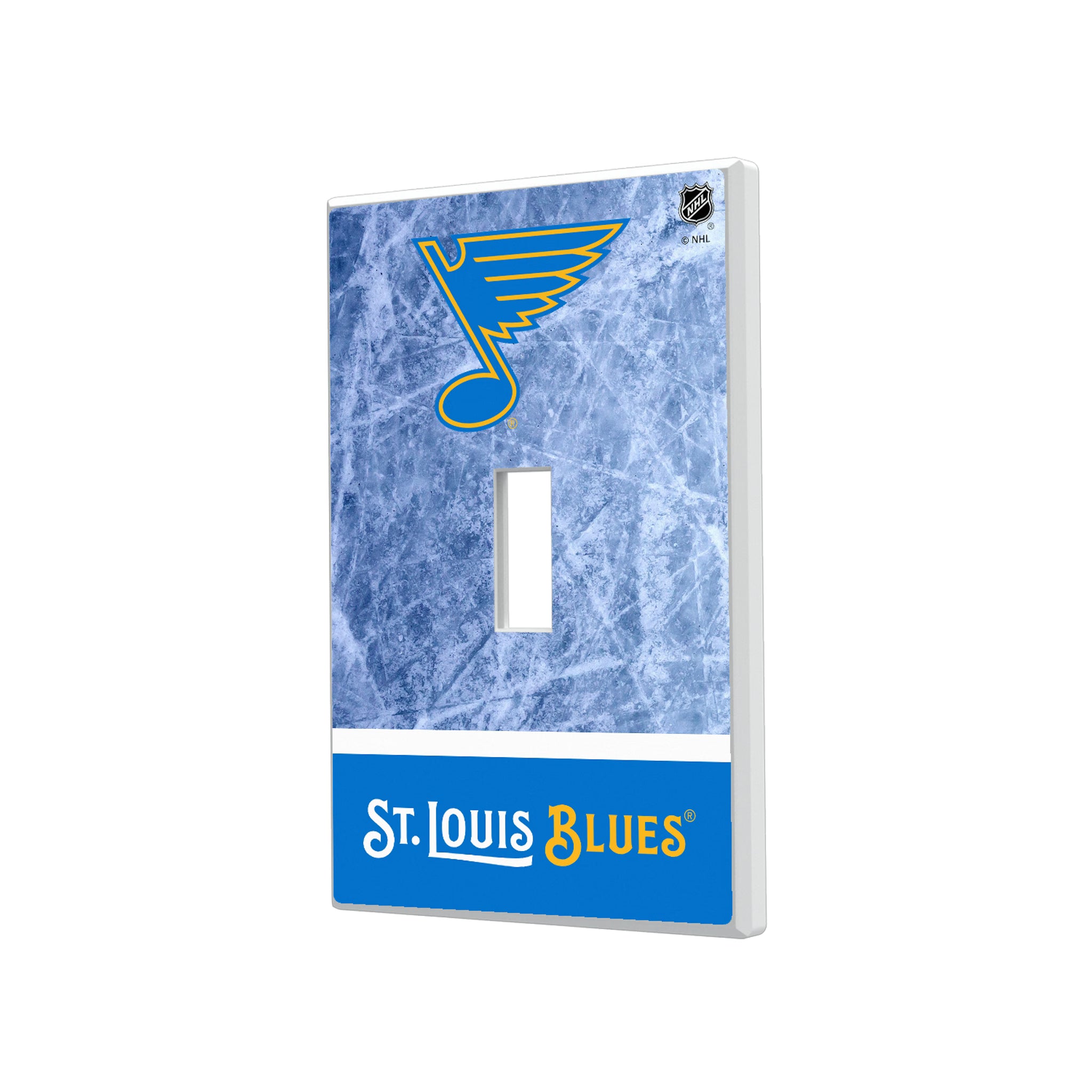 St. Louis Blues Ice Wordmark Hidden-Screw Light Switch Plate#Style_Single Toggle