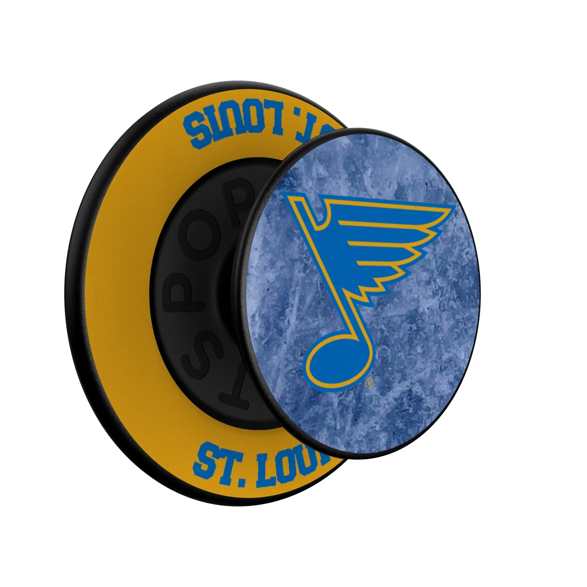 St. Louis Blues Ice Wordmark Popsockets Round Magnetic - Isometric View