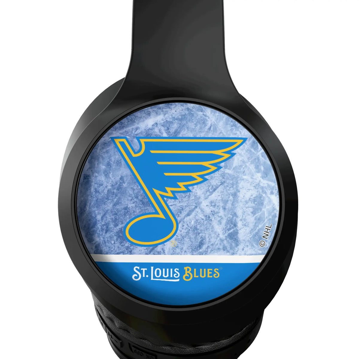 St. Louis Blues Ice Wordmark Wireless Over-Ear Headphones With Case - Detail