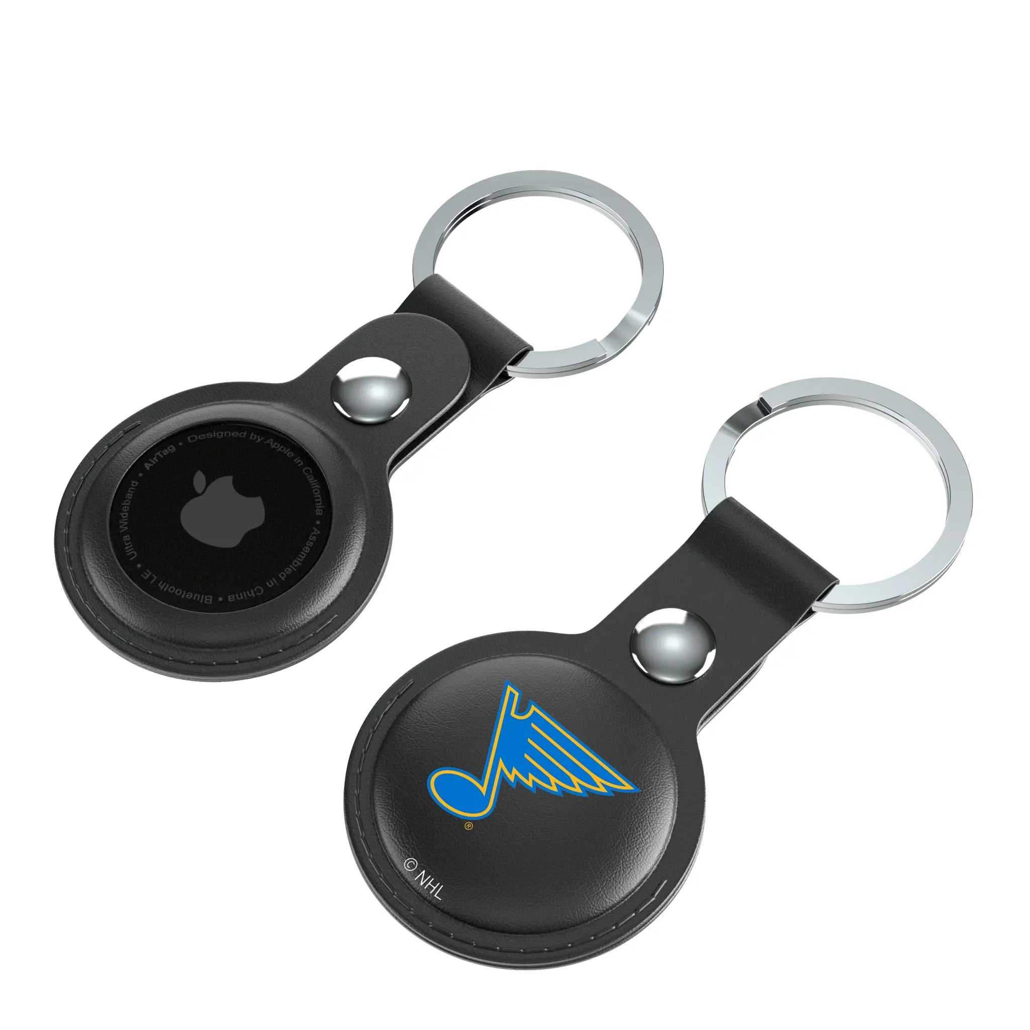 St. Louis Blues Insignia AirTag Black Airtag Holder 2-Pack - Isometric View