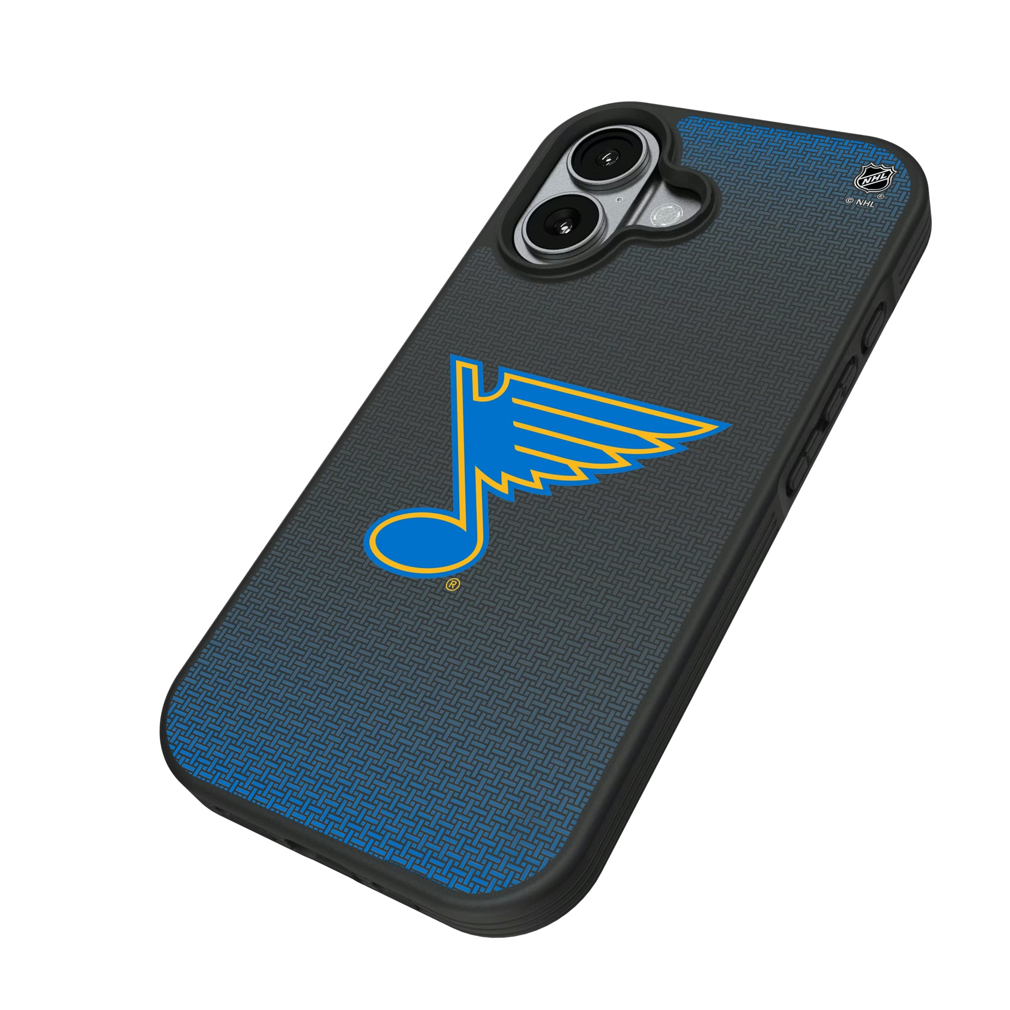 St. Louis Blues Linen iPhone Bump Phone Case for Apple iPhone - Isometric View#Device_iPhone 17
