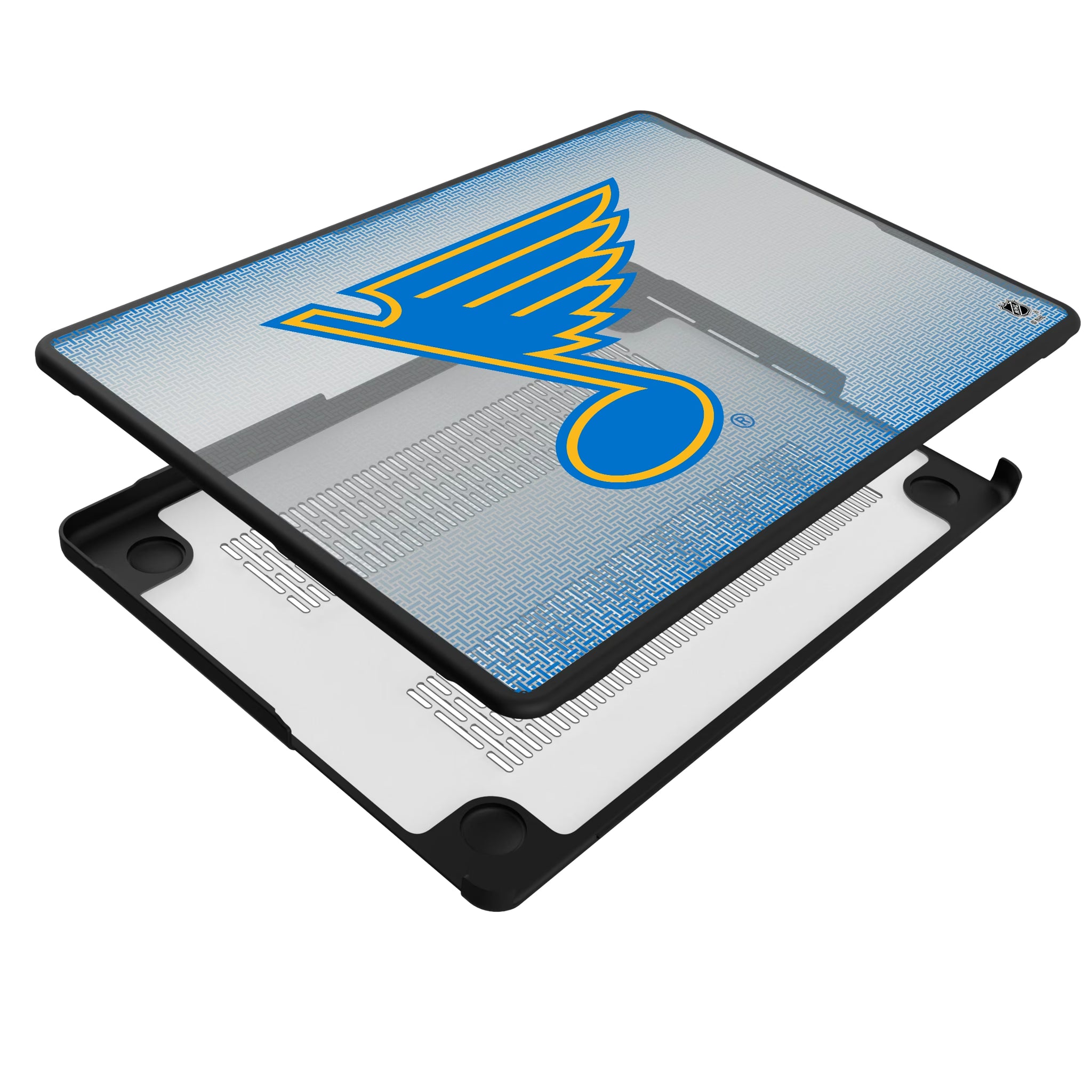 St. Louis Blues Linen MacBook Laptop Case for Apple MacBook - Isometric View#Device_MacBook Pro (14-inch, 2021) / MacBook Pro (14-inch, 2023) / MacBook Pro (14-inch, 2024)