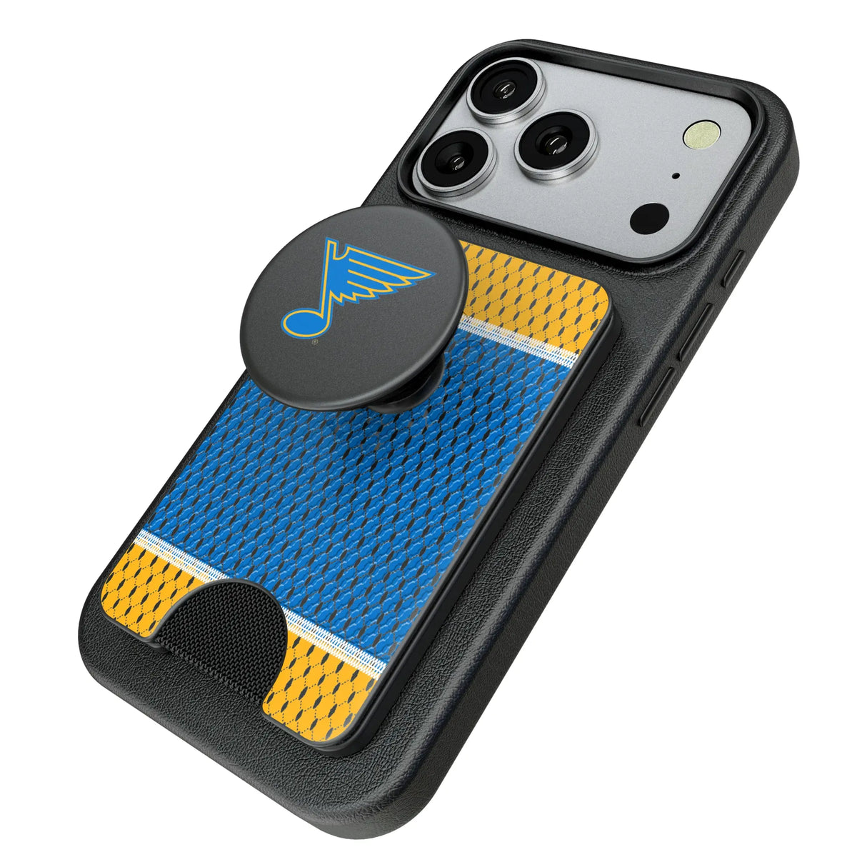 St. Louis Blues Mesh Popsockets Wallet Magnetic - Isometric View
