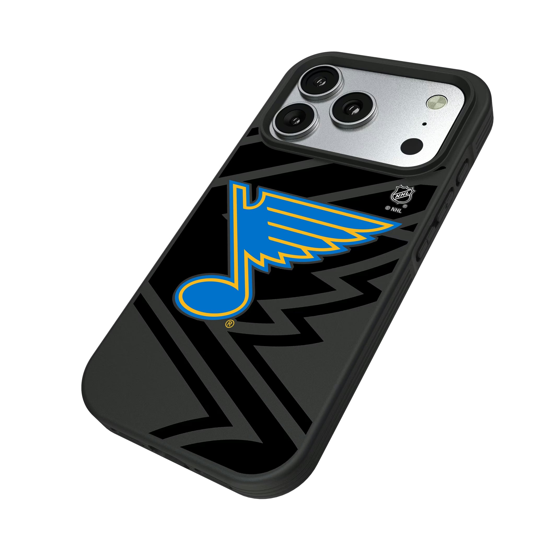 St. Louis Blues Monocolor Tilt iPhone Bump Phone Case for Apple iPhone - Isometric View#Device_iPhone 17 Pro