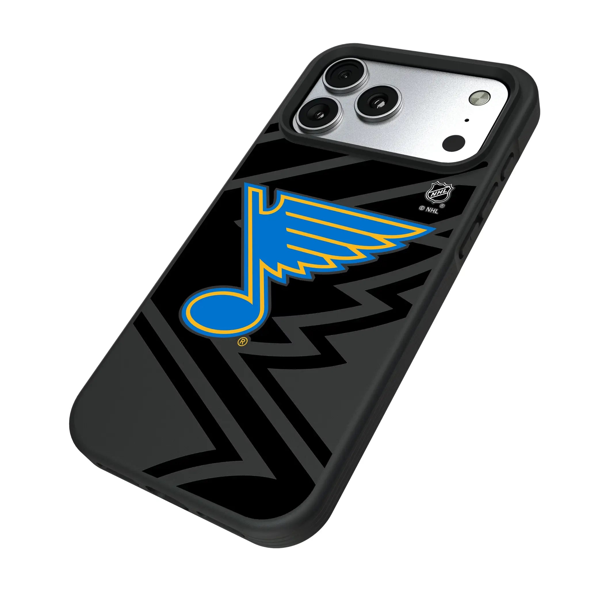 St. Louis Blues Monocolor Tilt iPhone Bump Phone Case for Apple iPhone - Isometric View#Device_iPhone 17 Pro Max