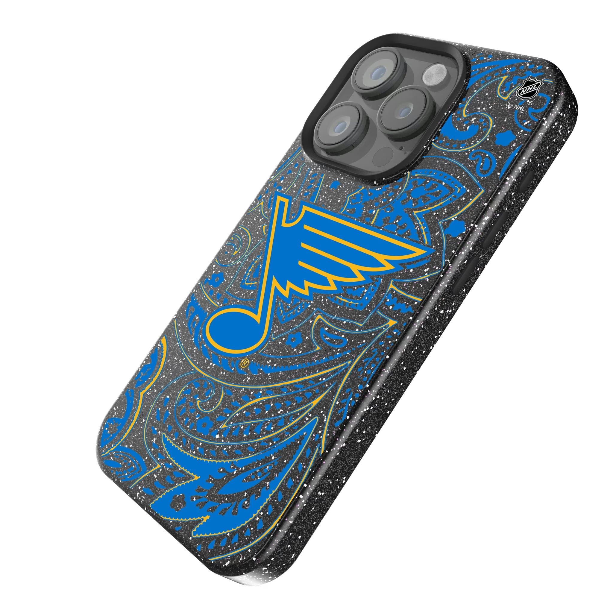 St. Louis Blues Paisley iPhone Bling Phone Case for Apple iPhone - Isometric View