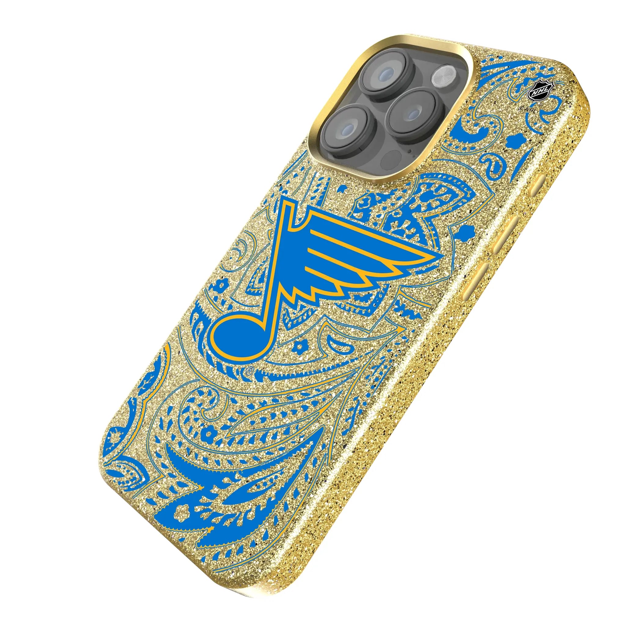 St. Louis Blues Paisley iPhone Bling Phone Case for Apple iPhone - Isometric View