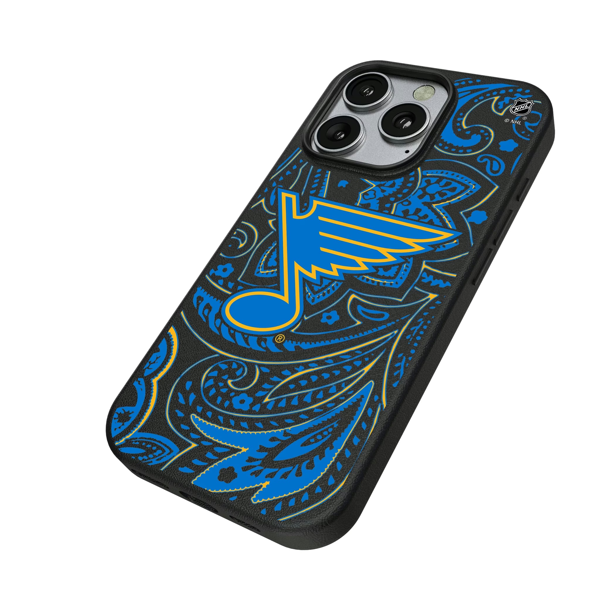 St. Louis Blues Paisley iPhone MagSafe Compatible Phone Case for Apple iPhone - Isometric View