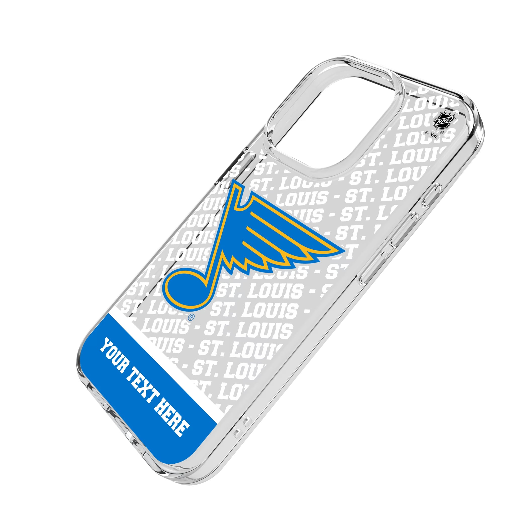 St. Louis Blues Personalized EndZone Plus iPhone Clear Phone Case for Apple iPhone - Isometric View