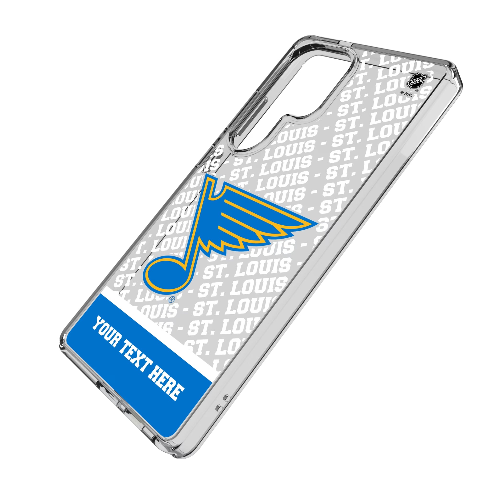 St. Louis Blues Personalized EndZone Plus Galaxy Clear Phone Case for Samsung Galaxy - Isometric View