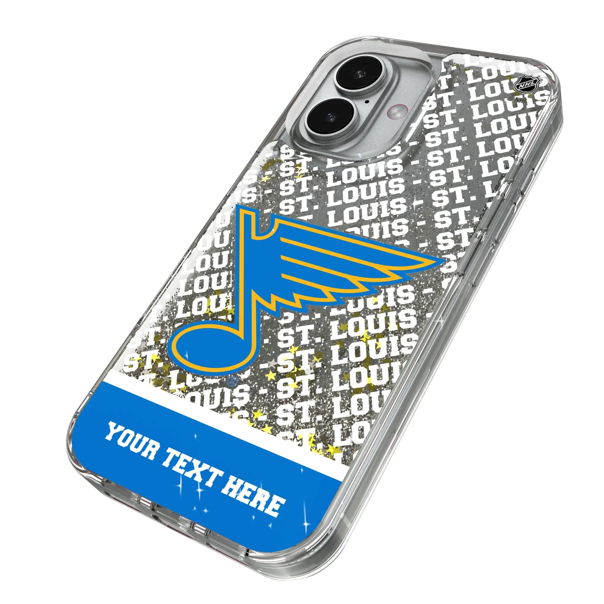 St. Louis Blues Personalized EndZone Plus iPhone Glitter Phone Case for Apple iPhone - Isometric View