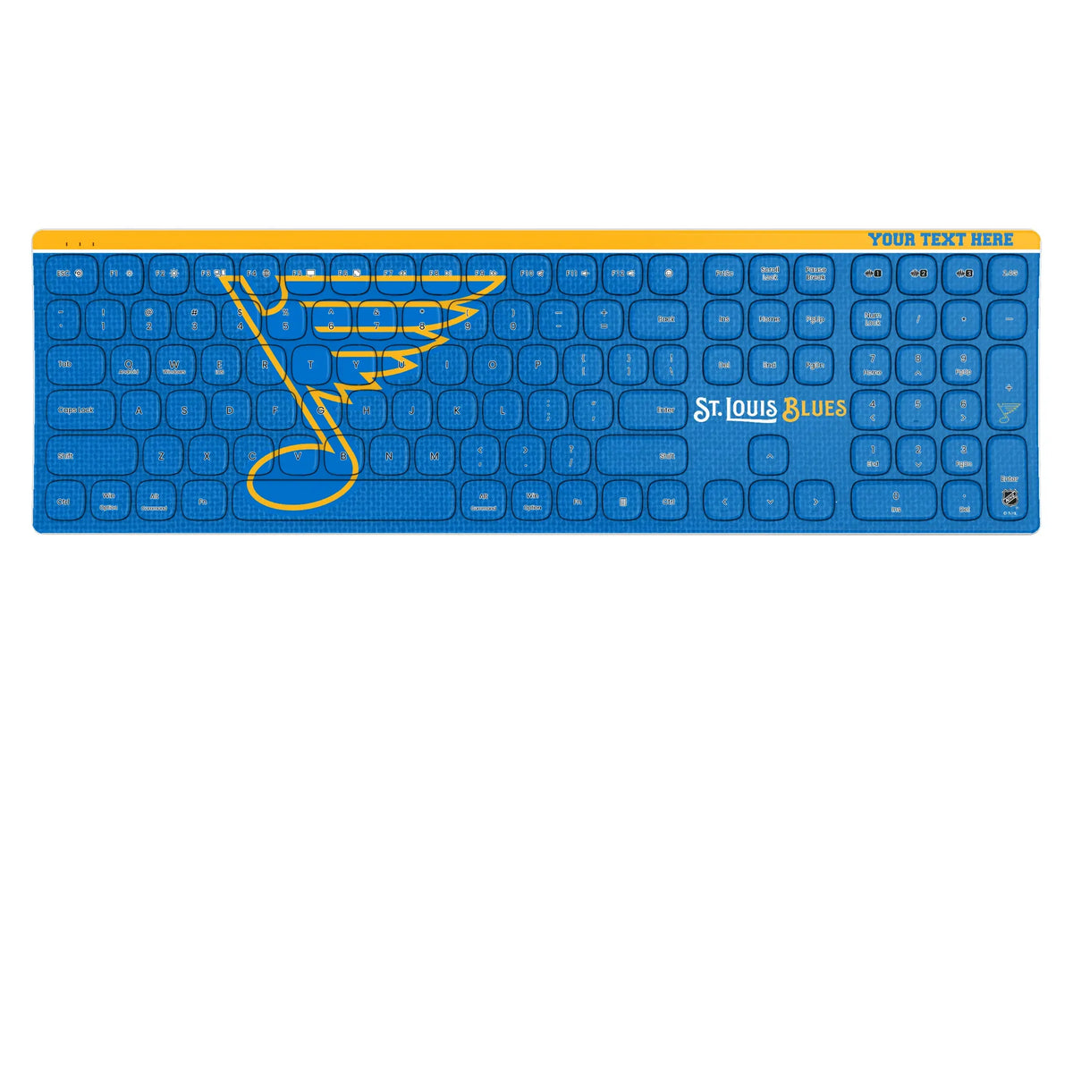 St. Louis Blues Personalized Endzone Solid KKB605 Curved Wireless Keyboard