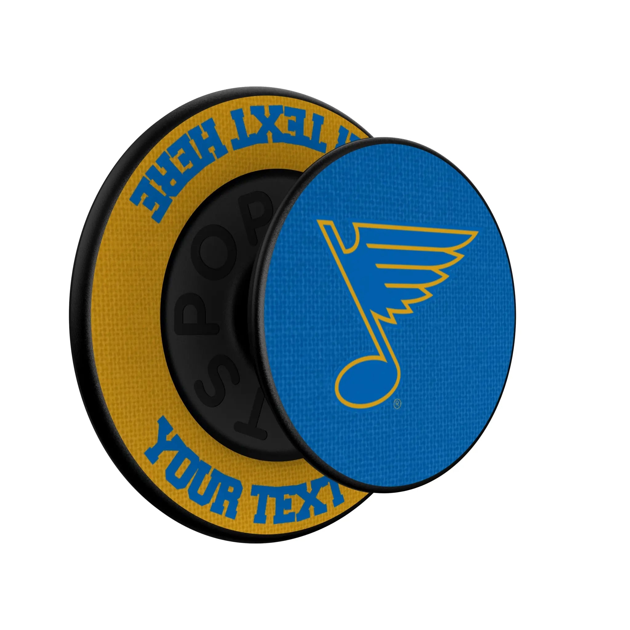 St. Louis Blues Personalized Endzone Solid Popsockets Round Magnetic - Isometric View