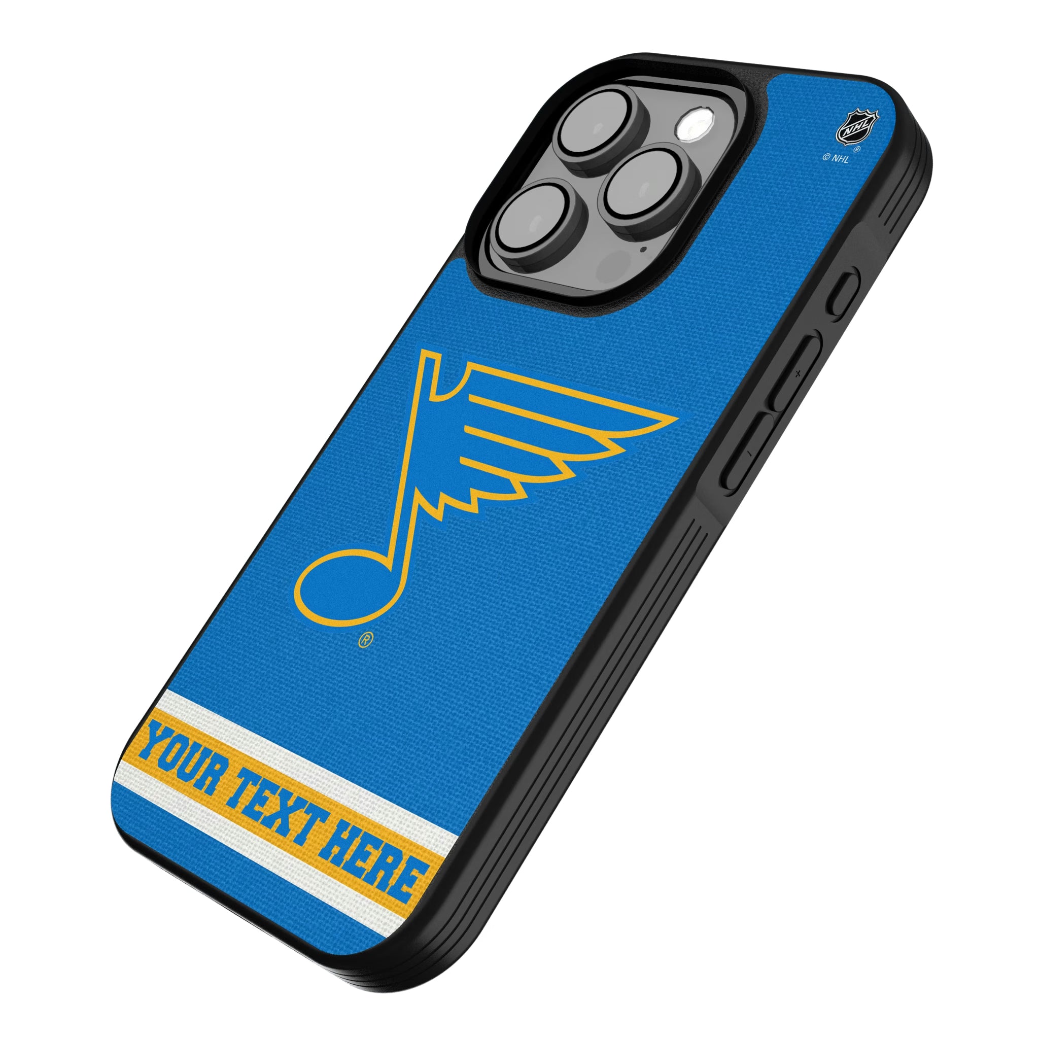 St. Louis Blues Personalized Stripe iPhone Bump Phone Case for Apple iPhone - Isometric View