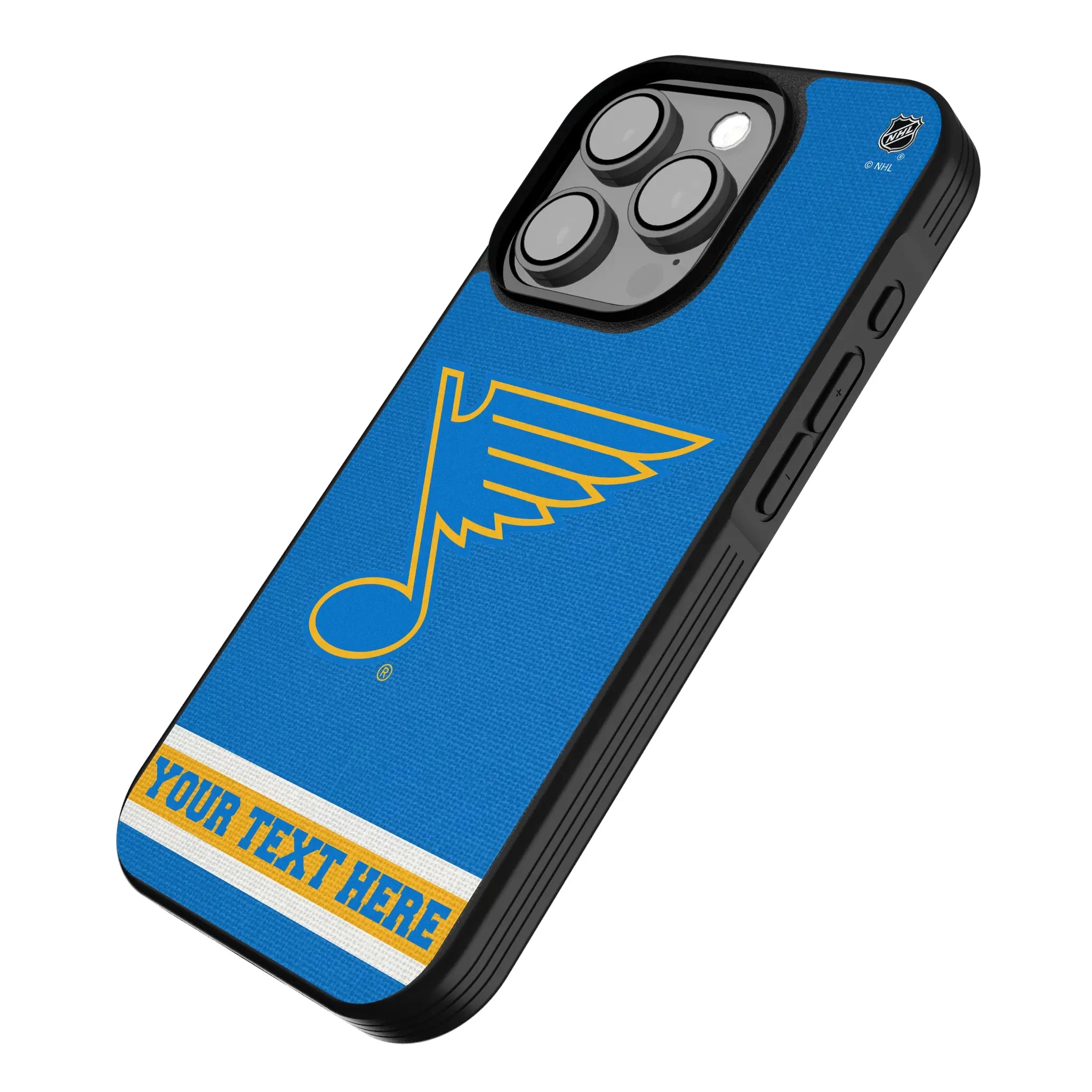 St. Louis Blues Personalized Stripe iPhone Bump Phone Case for Apple iPhone - Isometric View