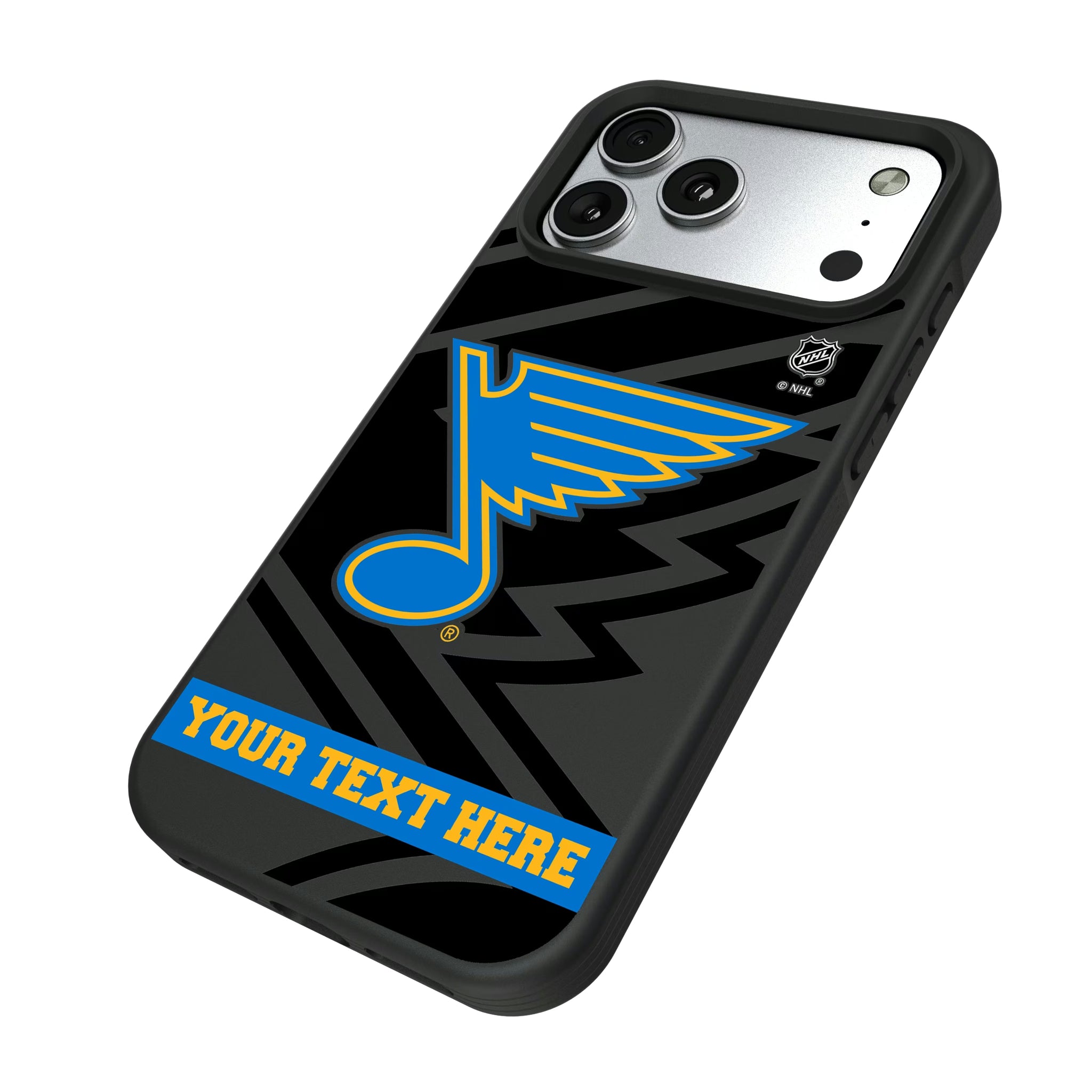 St. Louis Blues Personalized Tilt iPhone Bump Phone Case for Apple iPhone - Isometric View#Device_iPhone 17 Pro Max