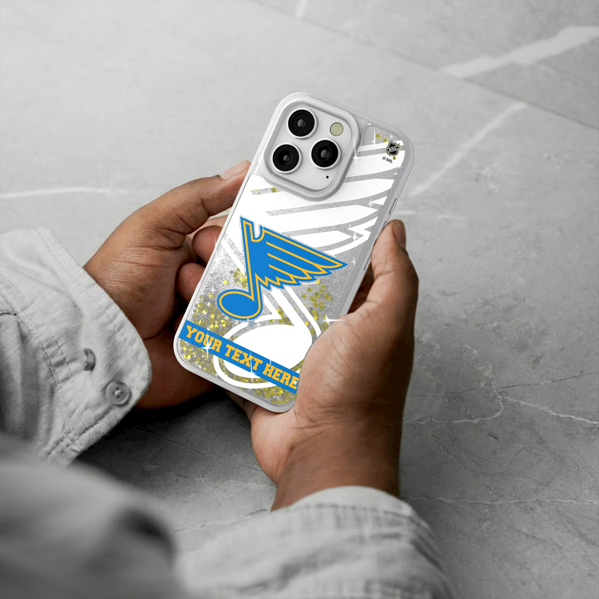 St. Louis Blues Personalized Tilt iPhone Glitter Phone Case for Apple iPhone - Lifestyle#Device_iPhone 16 Pro