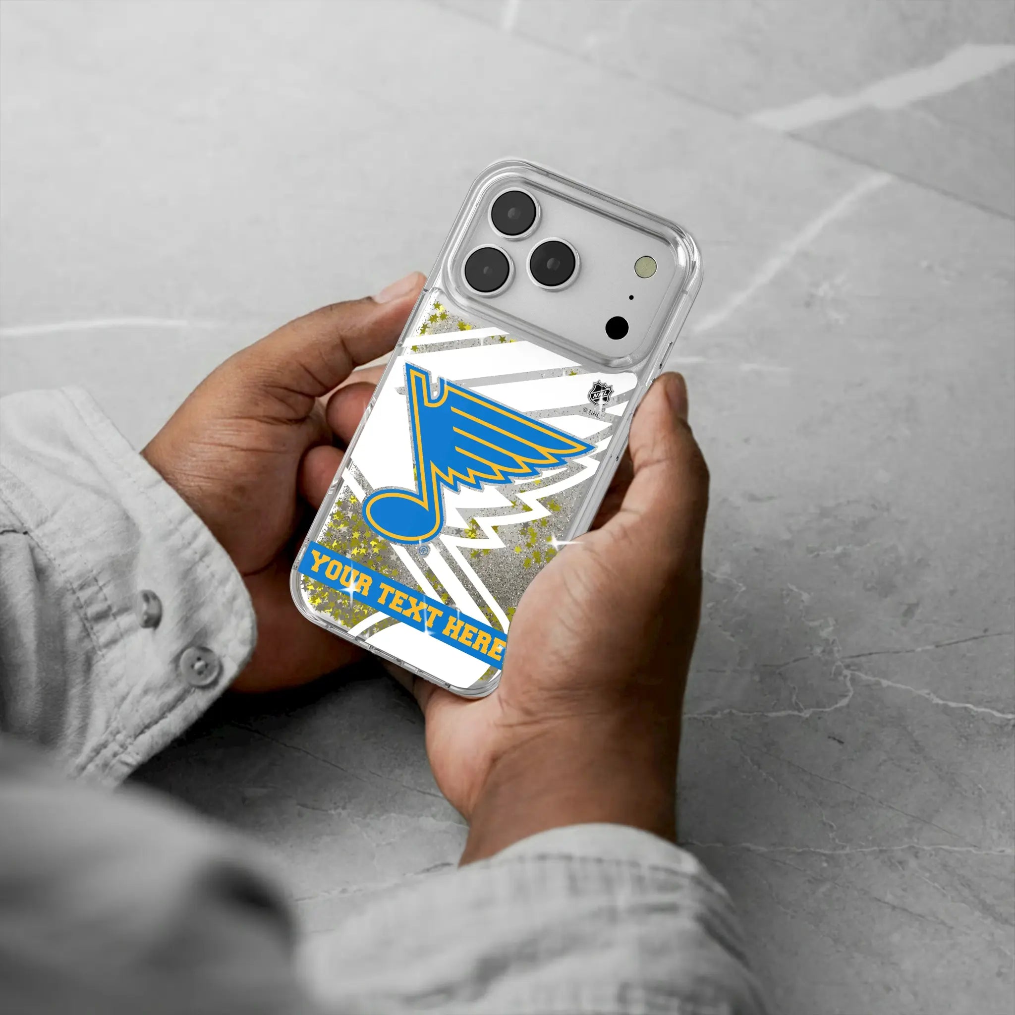 St. Louis Blues Personalized Tilt iPhone Glitter Phone Case for Apple iPhone - Lifestyle#Device_iPhone 17 Pro