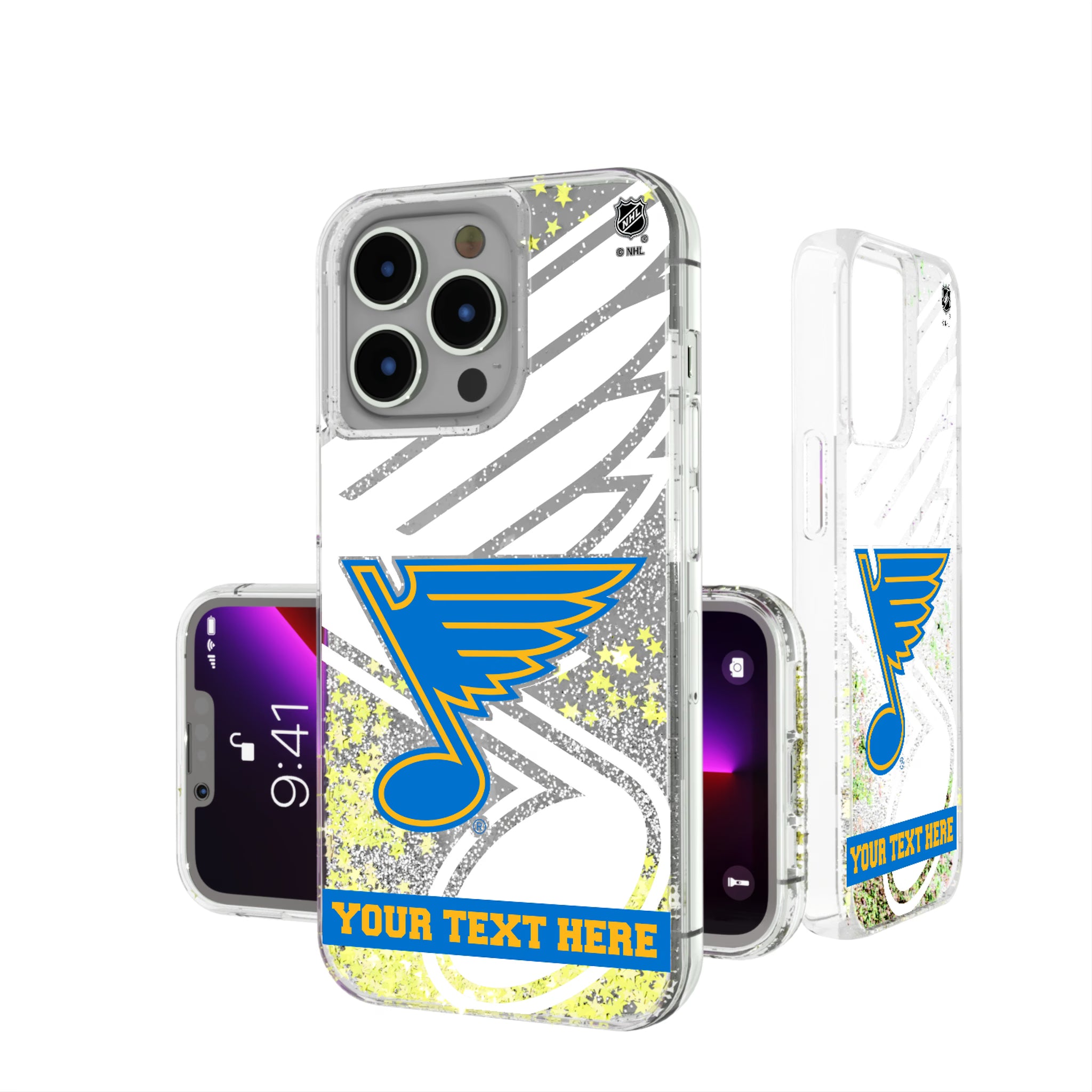 St. Louis Blues Personalized Tilt iPhone Glitter Phone Case for Apple iPhone