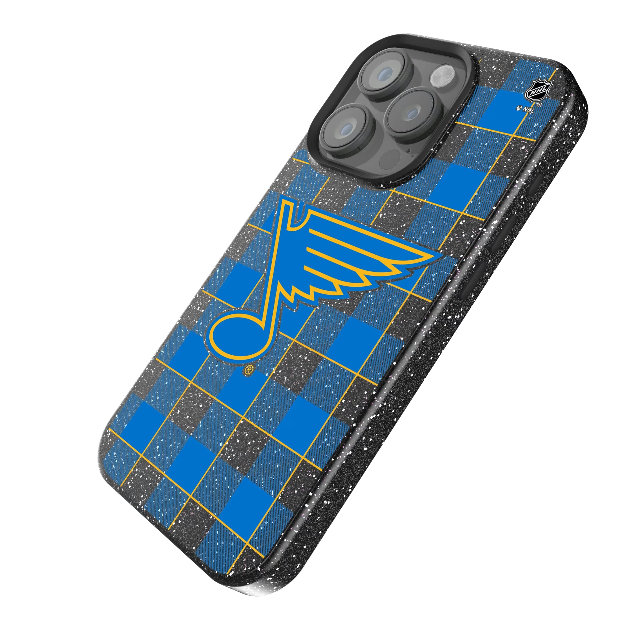 St. Louis Blues Plaid iPhone Bling Phone Case for Apple iPhone - Isometric View