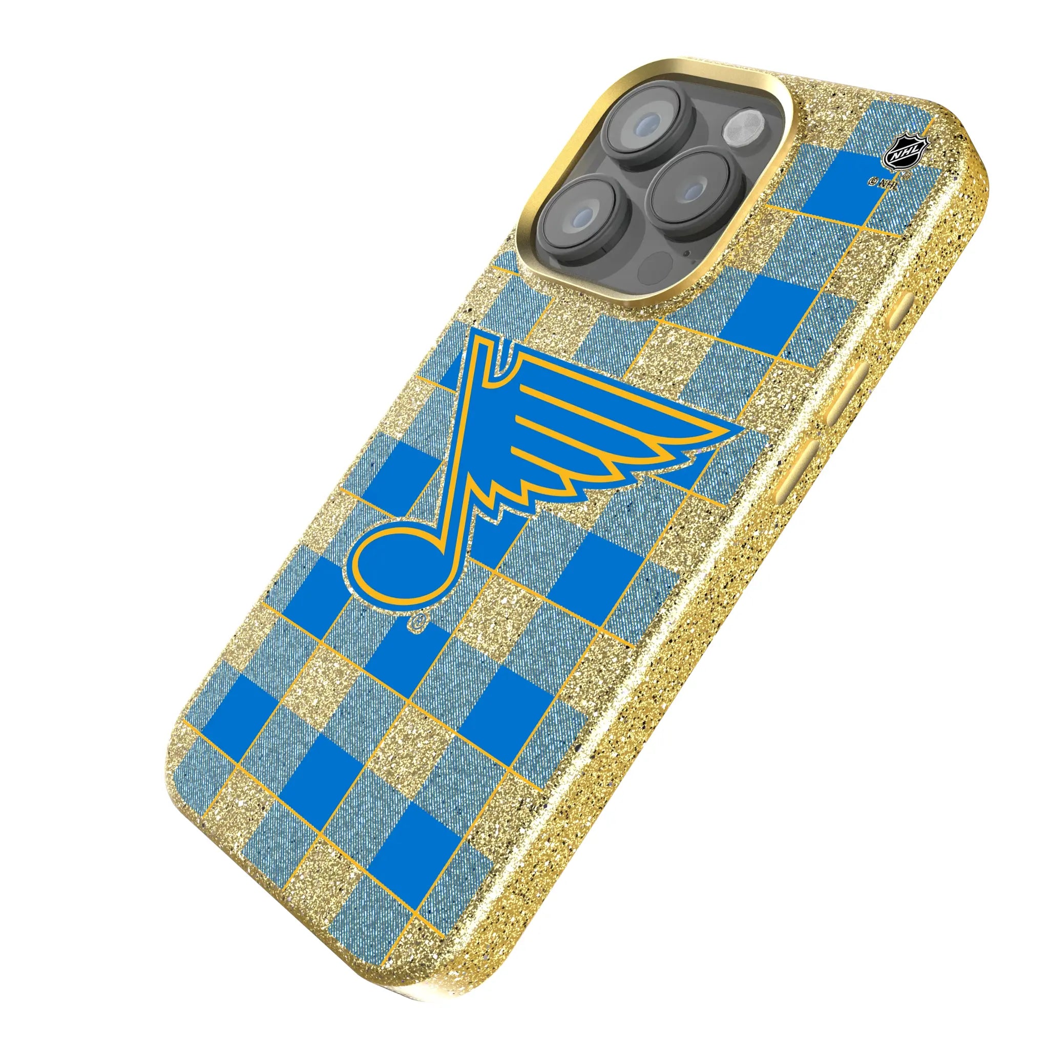 St. Louis Blues Plaid iPhone Bling Phone Case for Apple iPhone - Isometric View