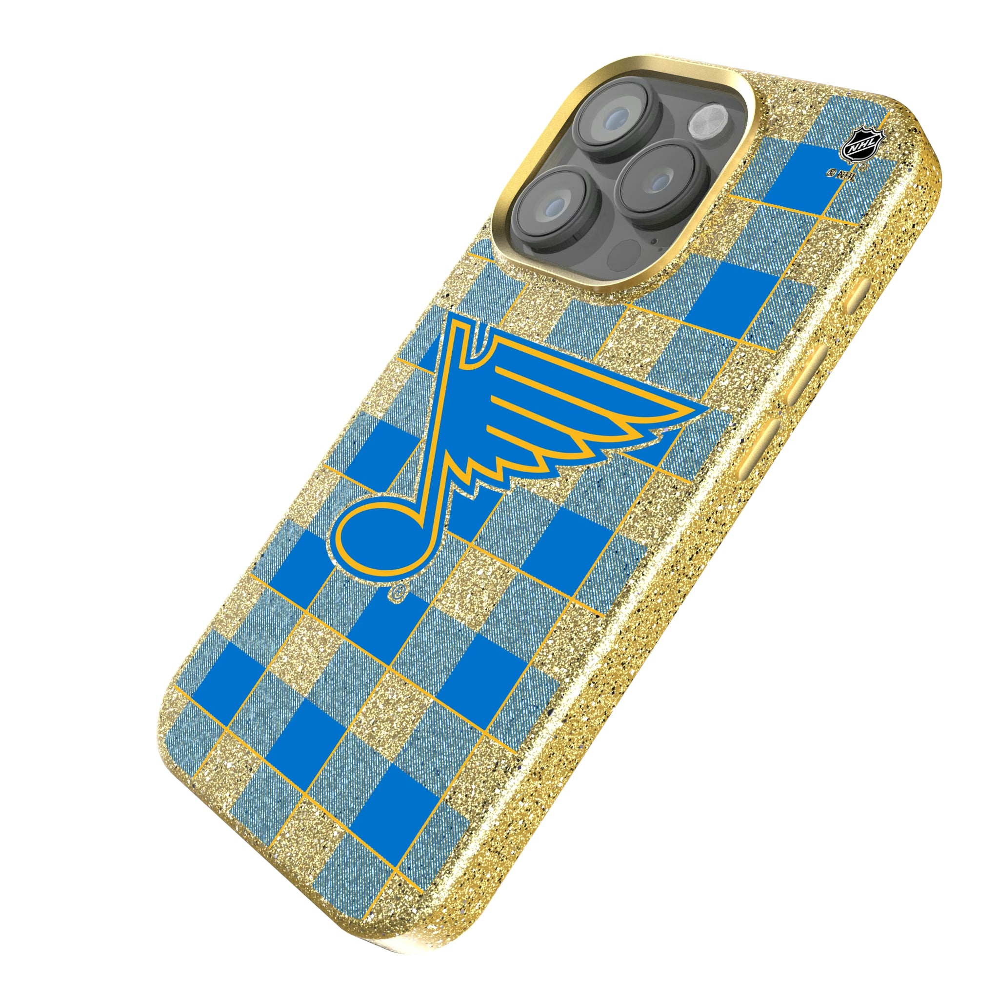 St. Louis Blues Plaid iPhone Bling Phone Case for Apple iPhone - Isometric View