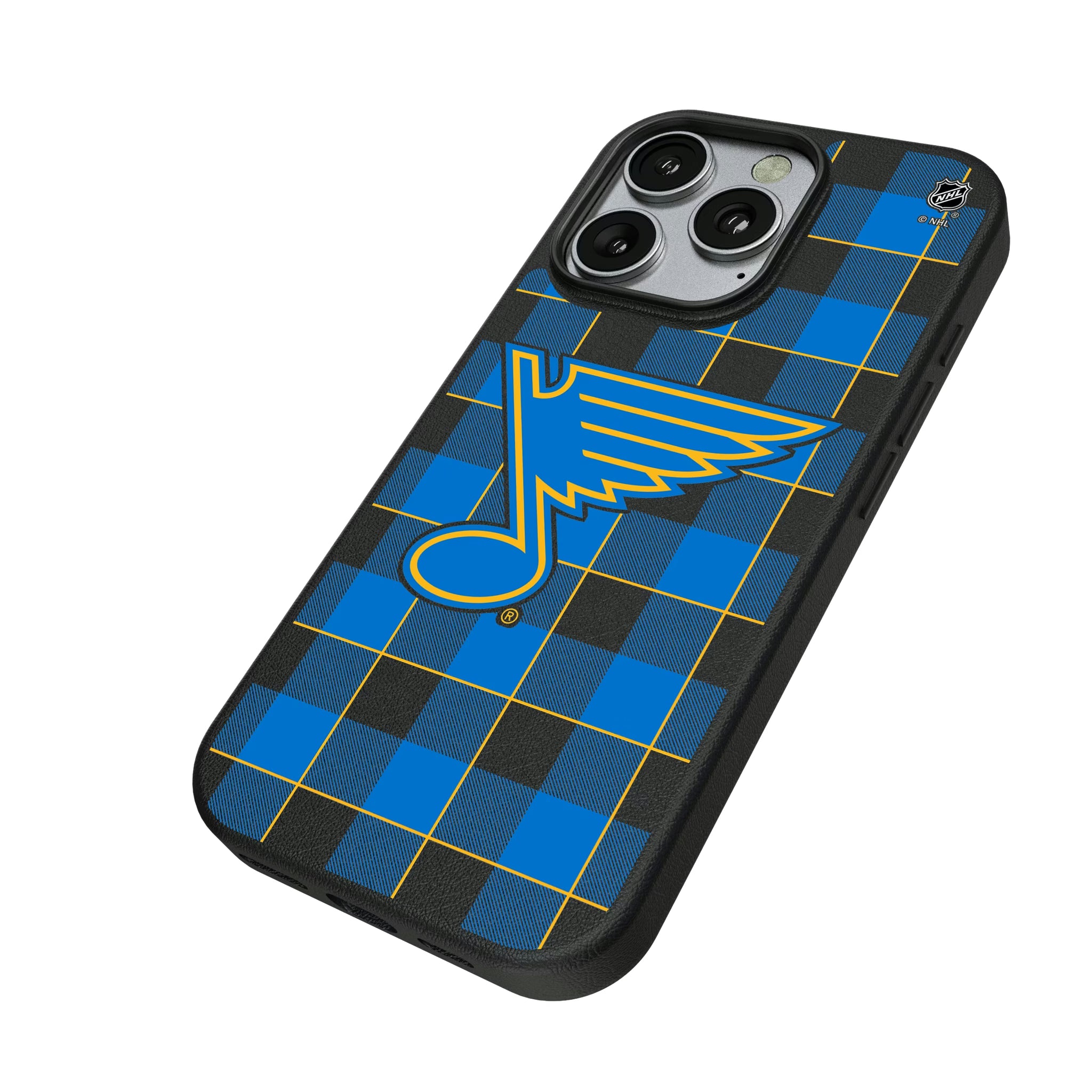 St. Louis Blues Plaid iPhone MagSafe Compatible Phone Case for Apple iPhone - Isometric View