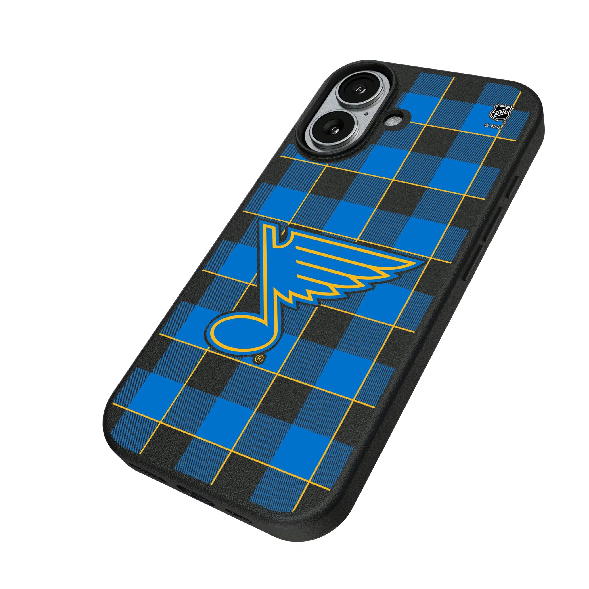 St. Louis Blues Plaid iPhone MagSafe Compatible Phone Case for Apple iPhone - Isometric View#Device_iPhone 17