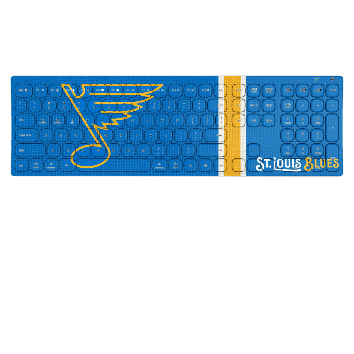 St. Louis Blues Stripe KKB605 Curved Wireless Keyboard