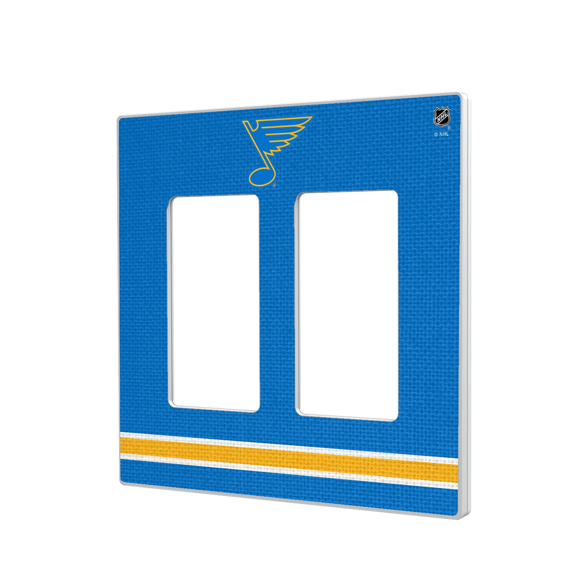St. Louis Blues Stripe Hidden-Screw Light Switch Plate#Style_Double Rocker