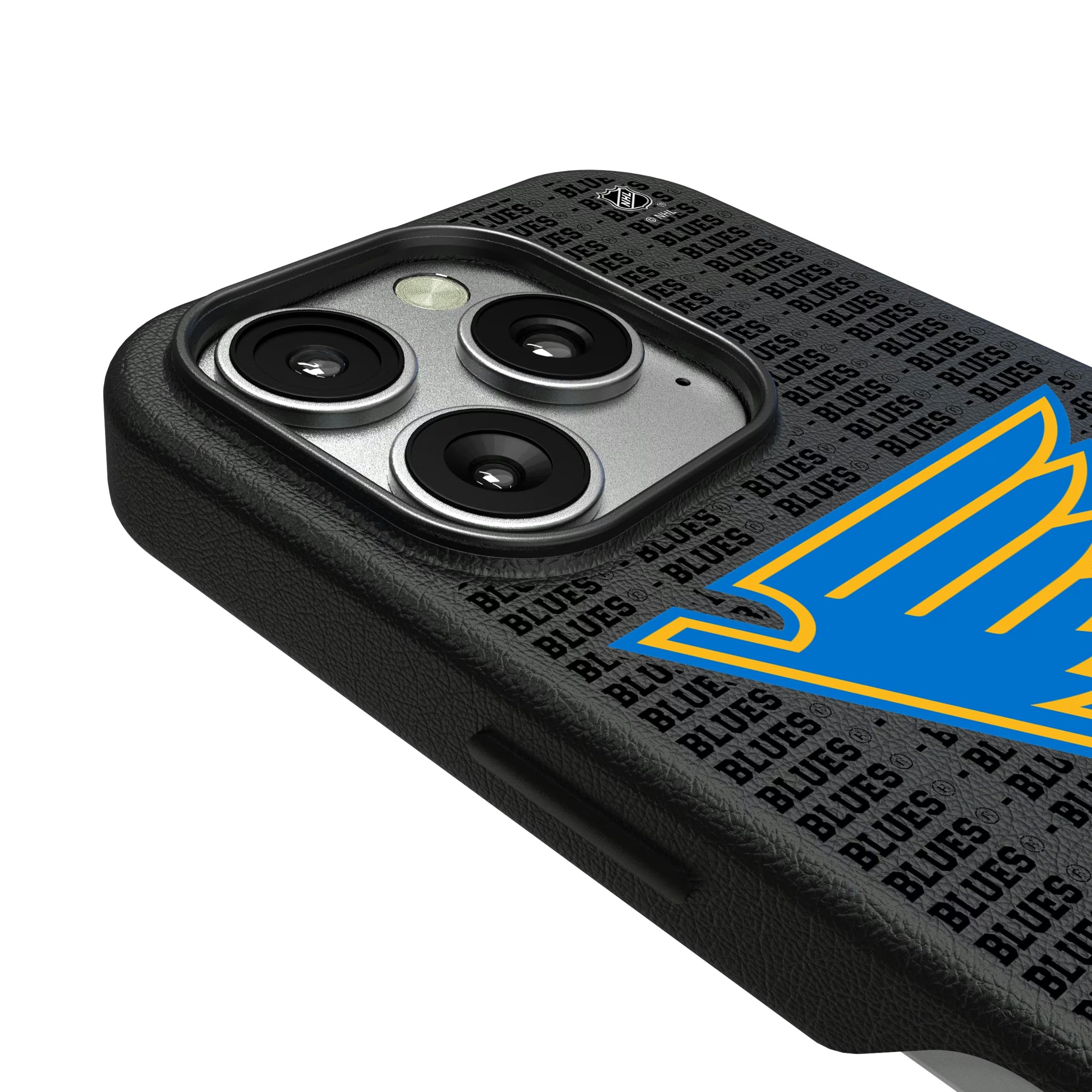 St. Louis Blues Text Backdrop iPhone MagSafe Compatible Phone Case for Apple iPhone - Detail