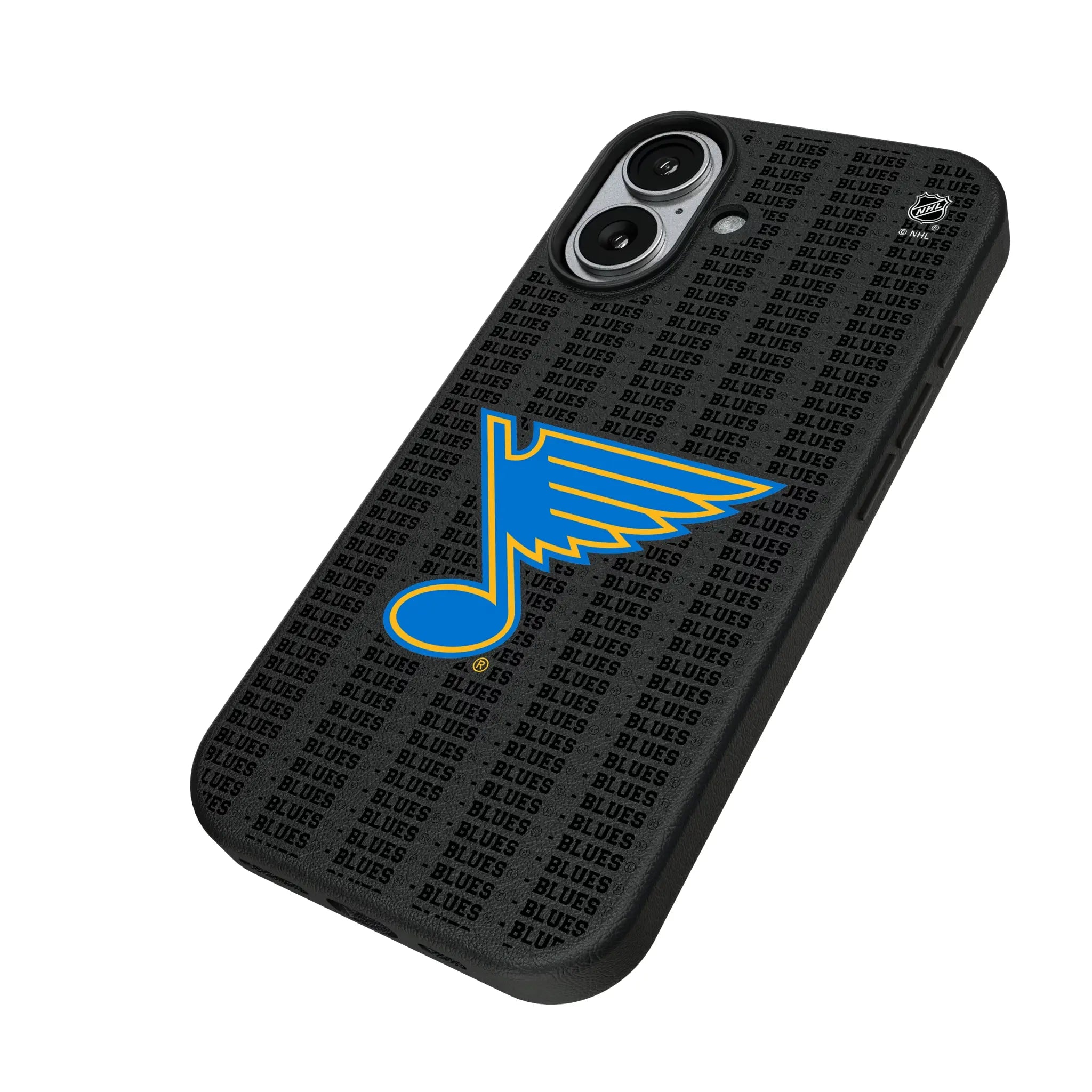 St. Louis Blues Text Backdrop iPhone MagSafe Compatible Phone Case for Apple iPhone - Isometric View#Device_iPhone 17