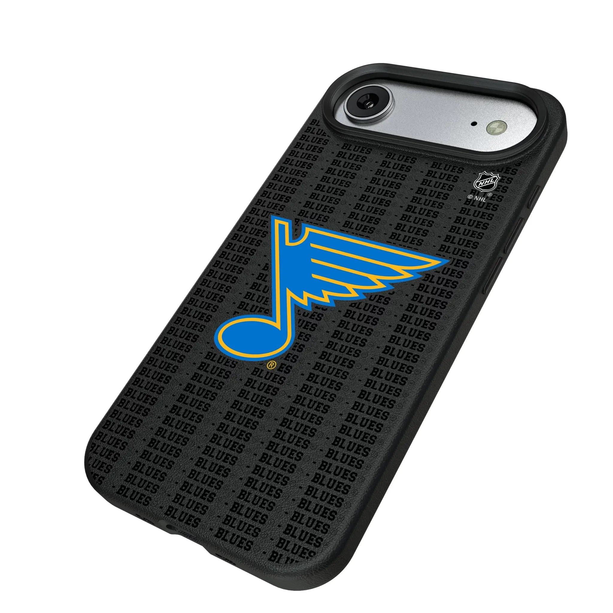 St. Louis Blues Text Backdrop iPhone MagSafe Compatible Phone Case for Apple iPhone - Isometric View#Device_iPhone Air