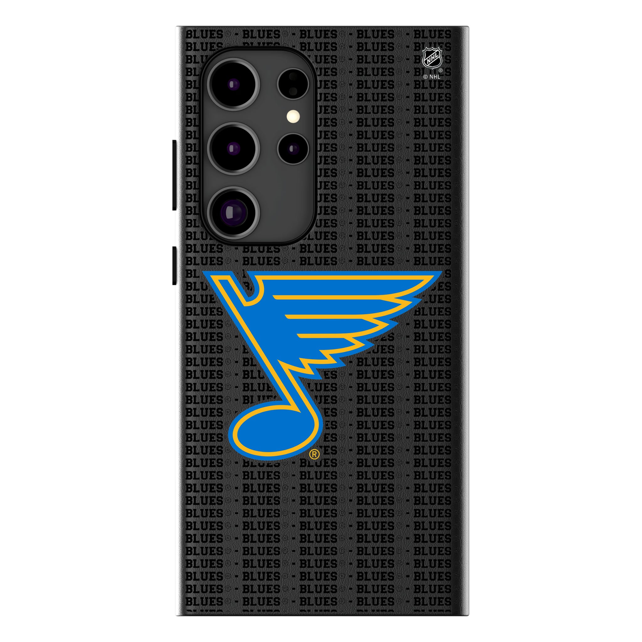 St. Louis Blues Text Backdrop Galaxy MagSafe Compatible Phone Case for Samsung Galaxy