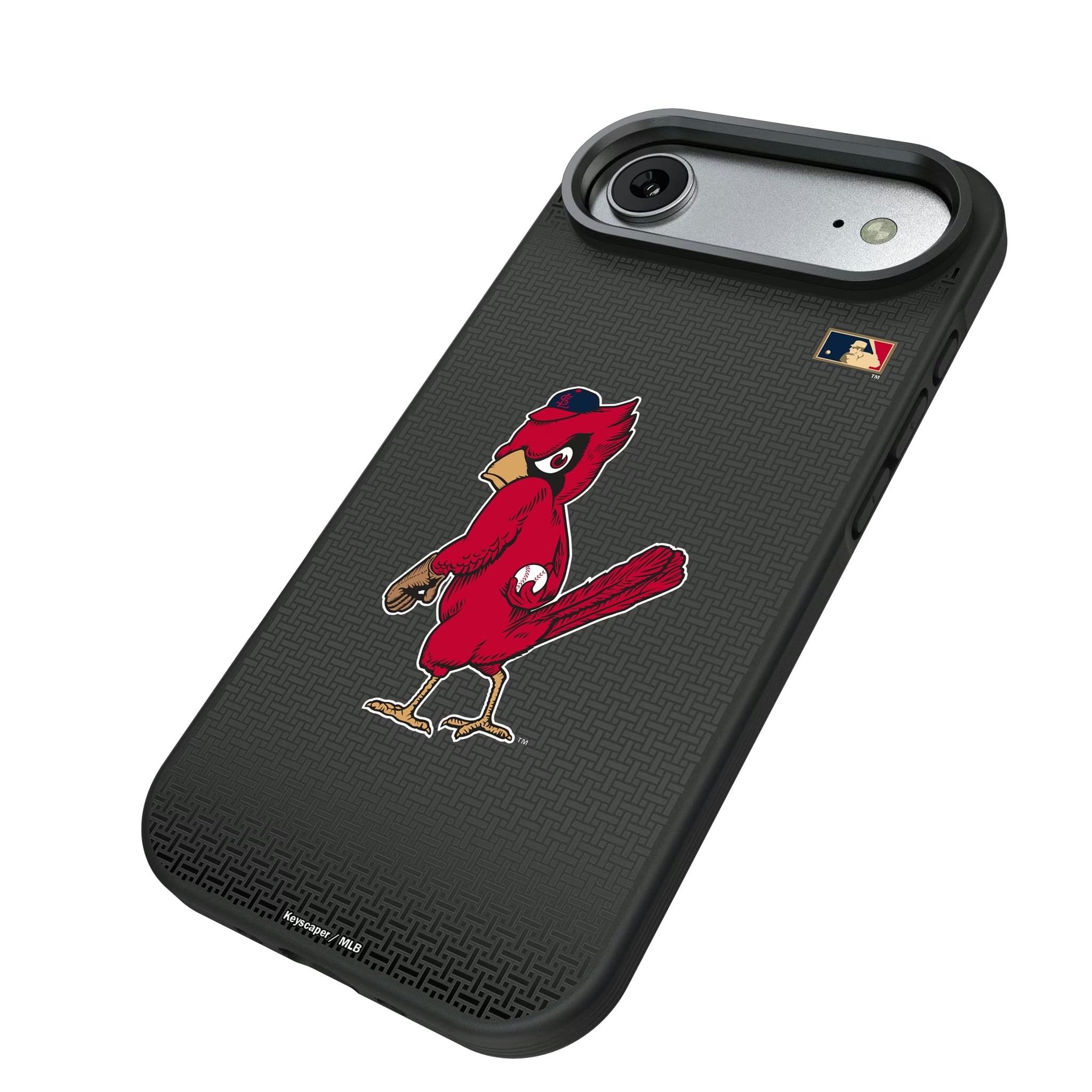 St Louis Cardinals 1950s - Cooperstown Collection Linen iPhone Bump Phone Case for Apple iPhone - Isometric View#Device_iPhone Air