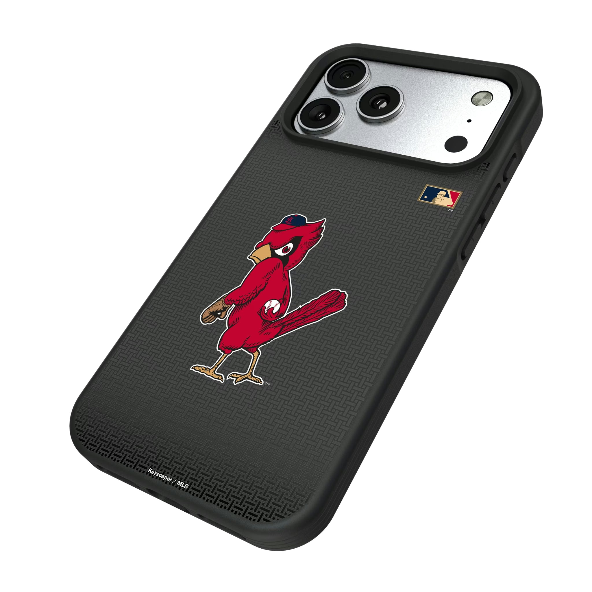 St Louis Cardinals 1950s - Cooperstown Collection Linen iPhone Bump Phone Case for Apple iPhone - Isometric View#Device_iPhone 17 Pro Max
