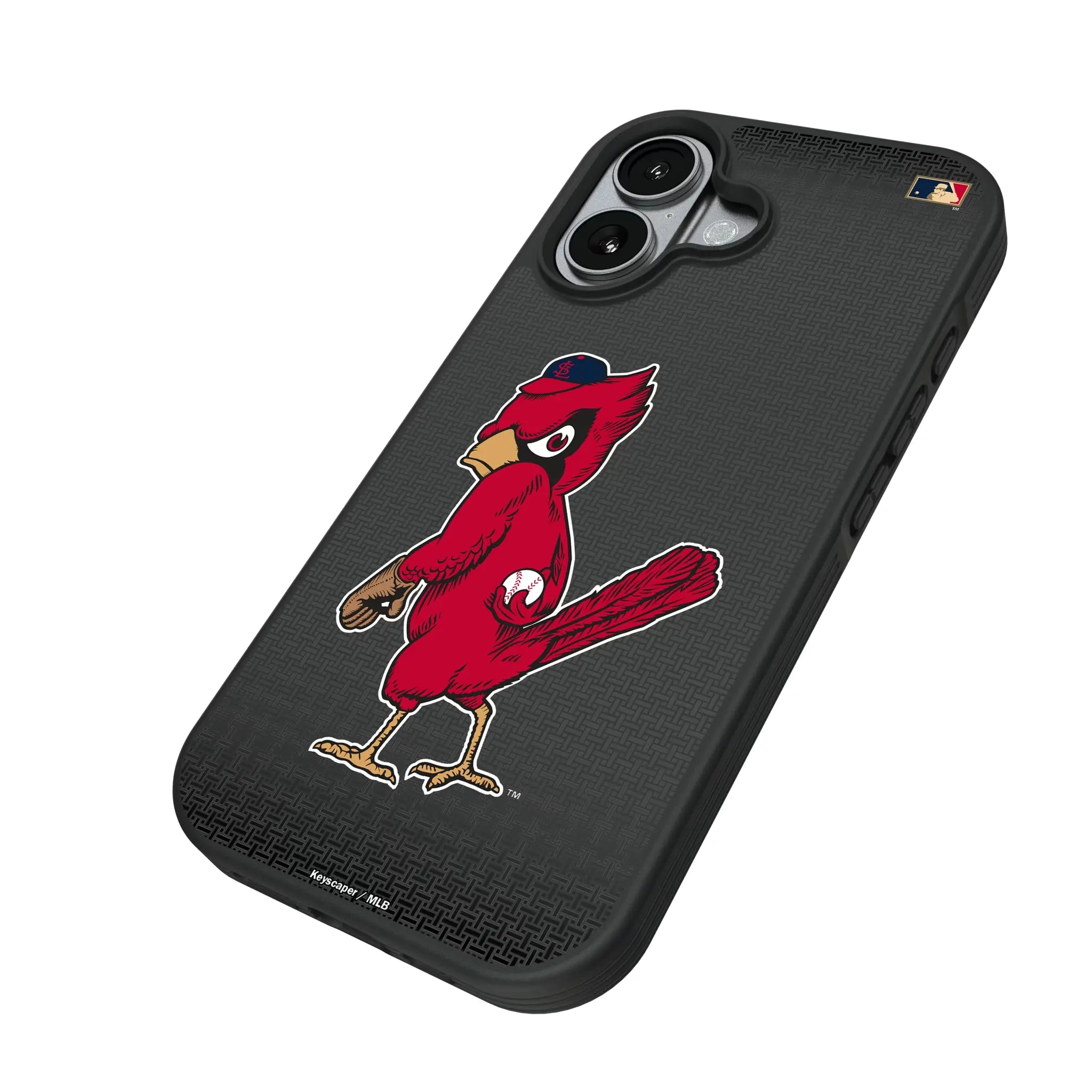 St Louis Cardinals 1950s - Cooperstown Collection Linen iPhone Bump Phone Case for Apple iPhone - Isometric View#Device_iPhone 17